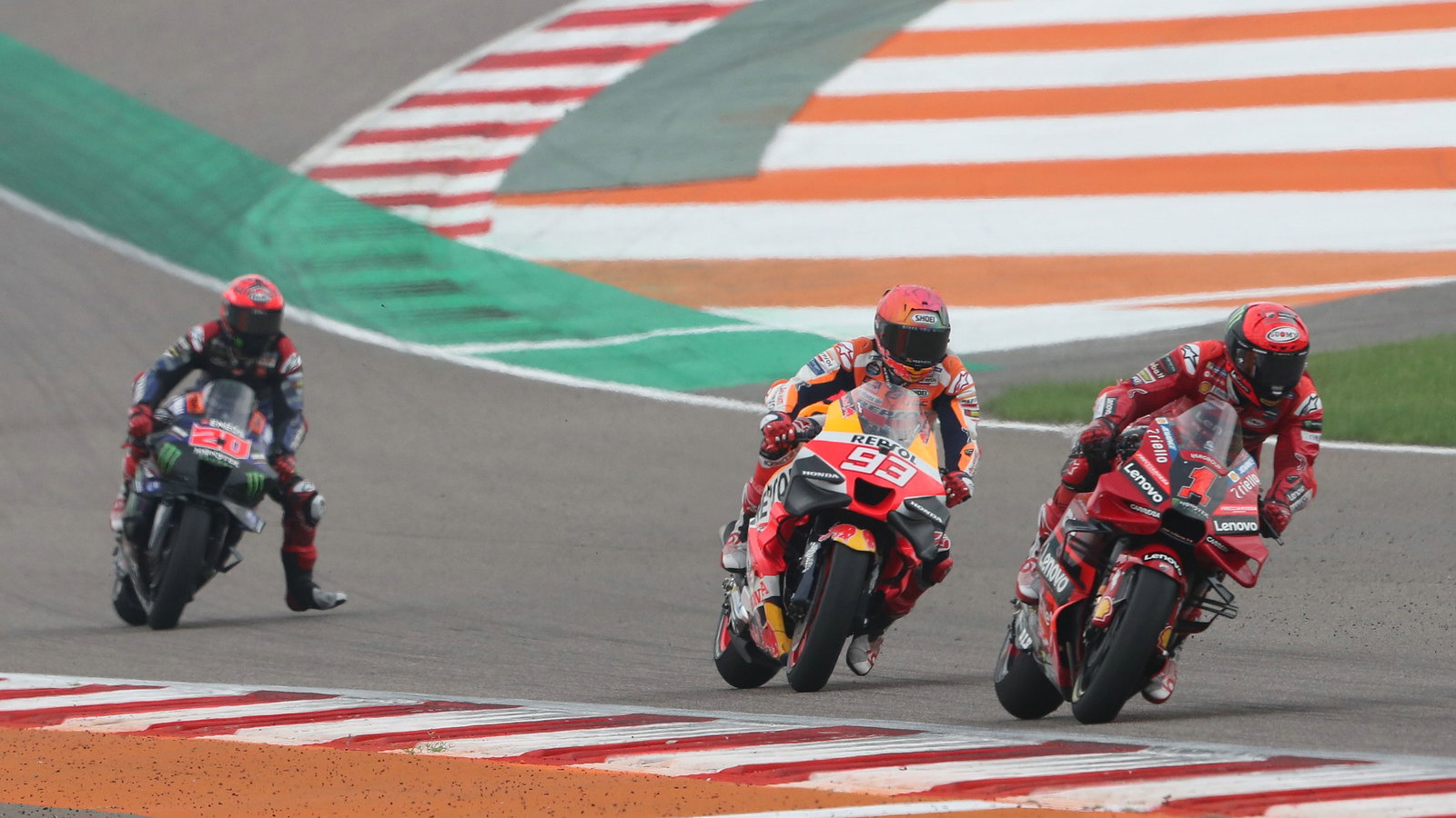 Francesco Bagnaia, Marc Marquez, Fabio Quartararo, MotoGP race, Indian MotoGP, 24 September