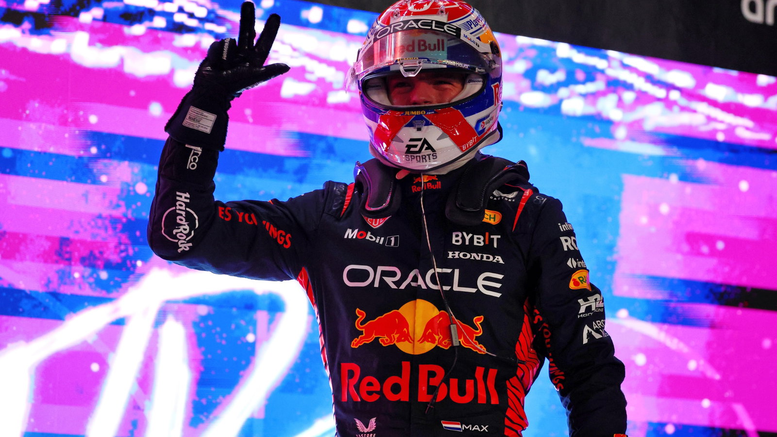 Max Verstappen (NLD) Red Bull Racing celebrates winning his third World Championship in Sprint parc ferme. Formula 1 World