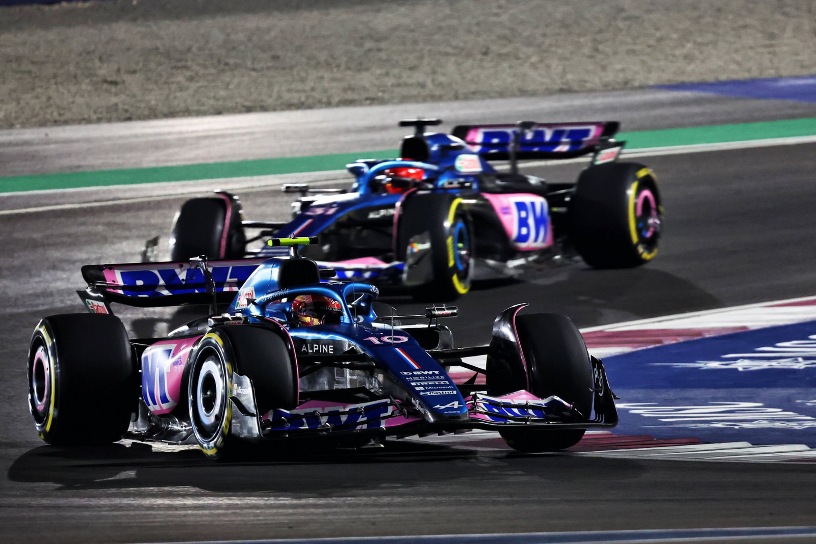 Pierre Gasly (FRA) Alpine F1 Team A523. Formula 1 World Championship, Rd 18, Qatar Grand Prix, Doha, Qatar, Race Day.
-
