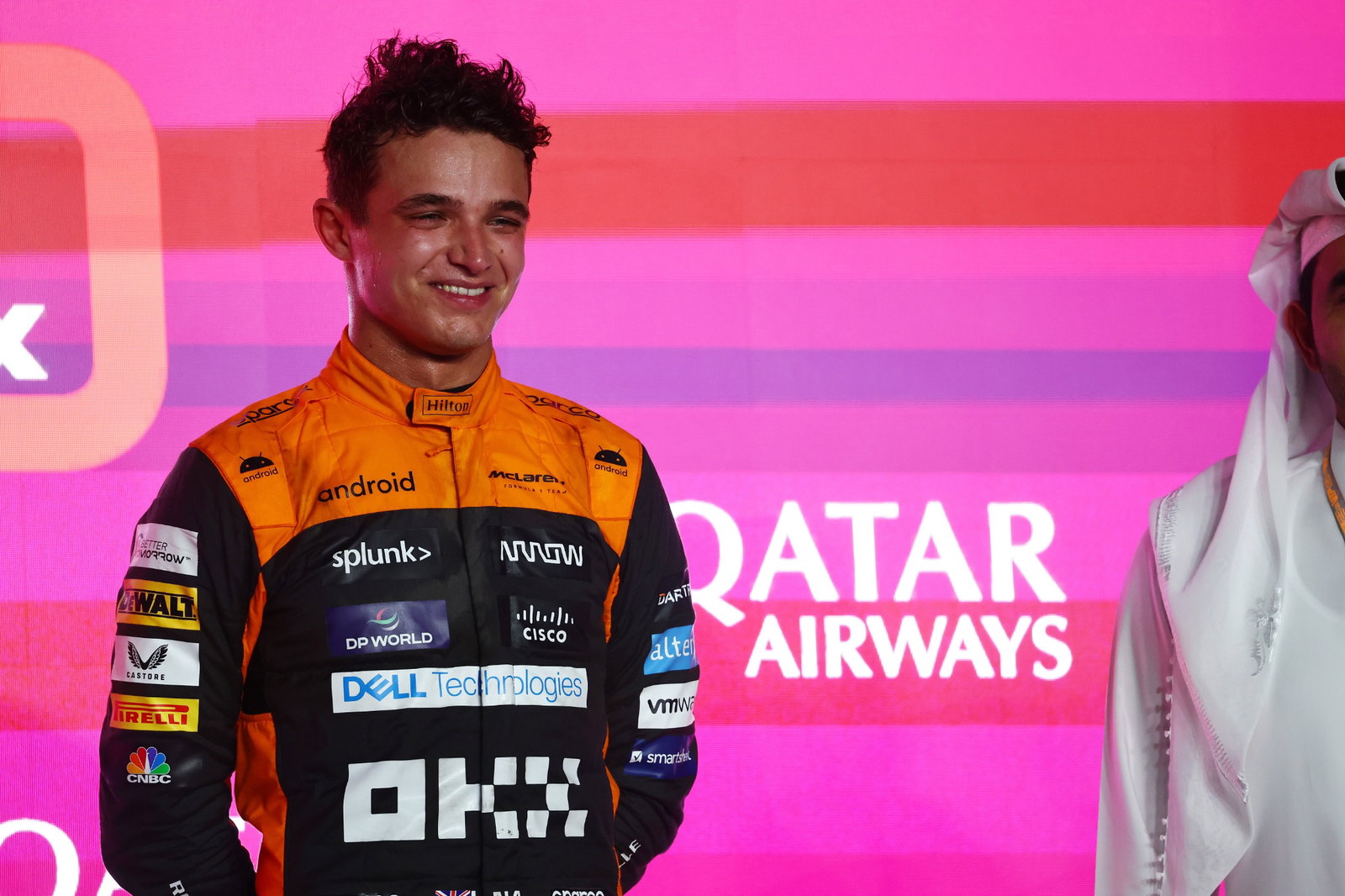 3rd place Lando Norris (GBR) McLaren. Formula 1 World Championship, Rd 18, Qatar Grand Prix, Doha, Qatar, Race Day.-