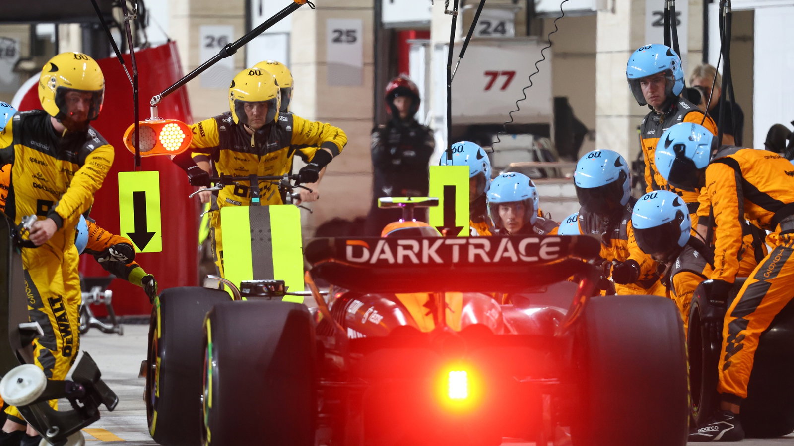 Lando Norris (GBR) McLaren MCL60 makes a pit stop. Formula 1 World Championship, Rd 18, Qatar Grand Prix, Doha, Qatar,