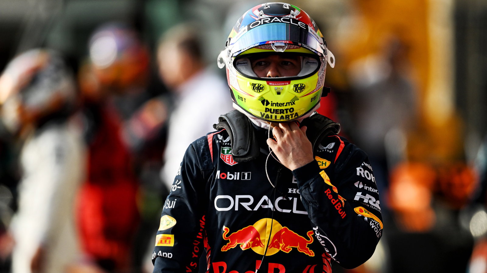 Sergio Perez (MEX) Red Bull Racing in Sprint parc ferme. Formula 1 World Championship, Rd 19, United States Grand Prix,