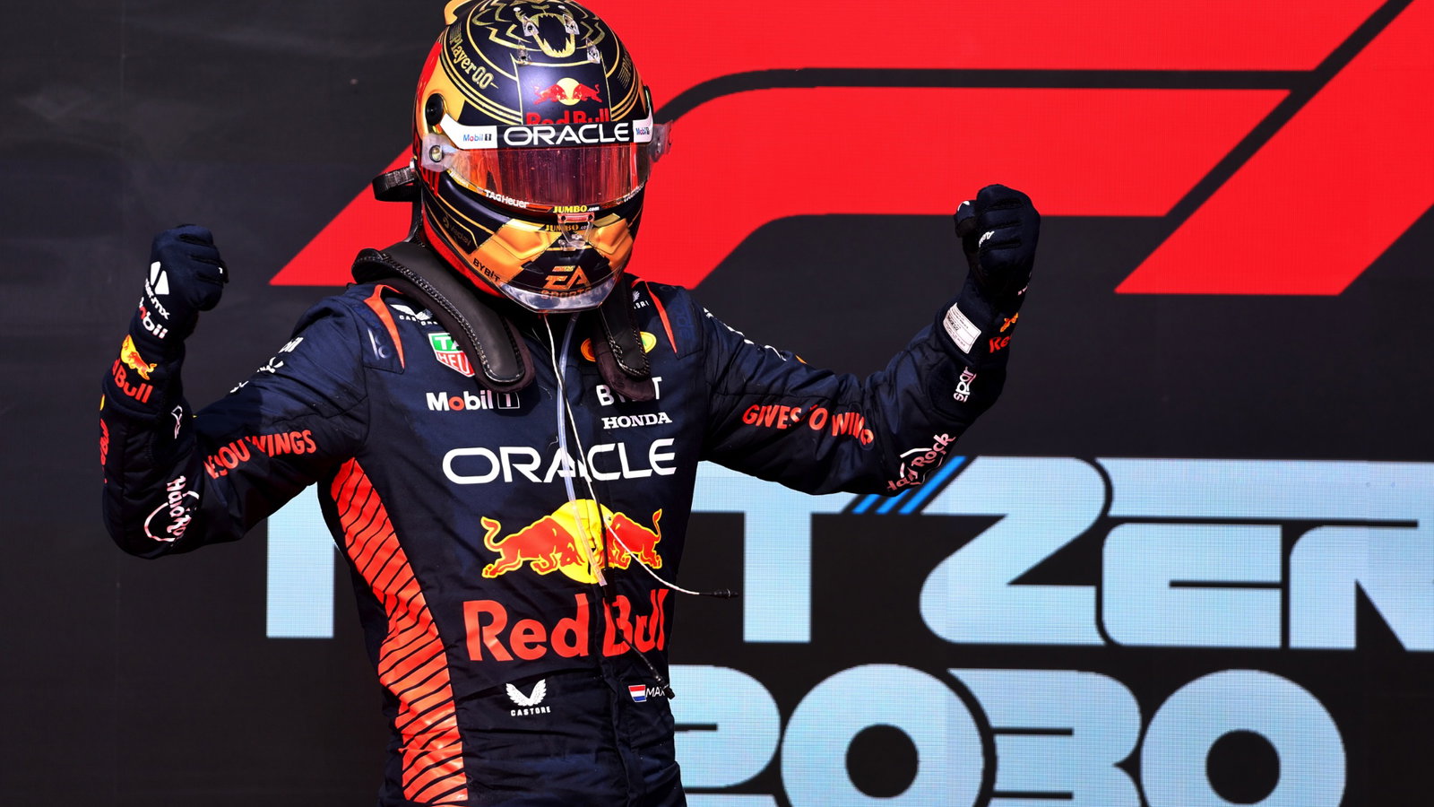 Race winner Max Verstappen (NLD) Red Bull Racing celebrates in parc ferme. Formula 1 World Championship, Rd 19, United