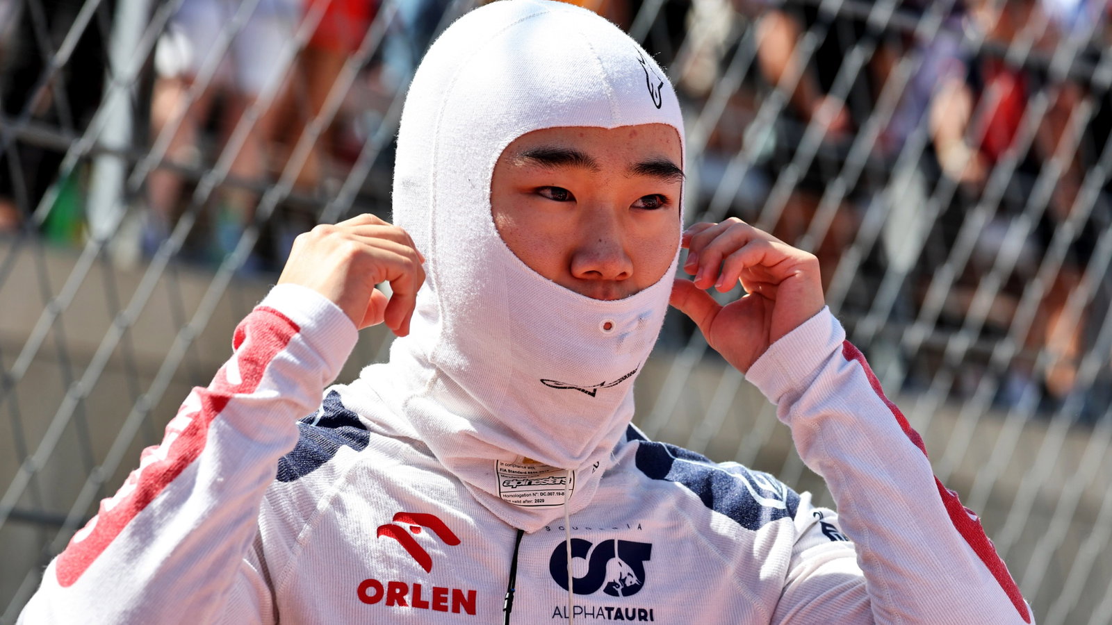 Yuki Tsunoda (JPN) AlphaTauri on the gri