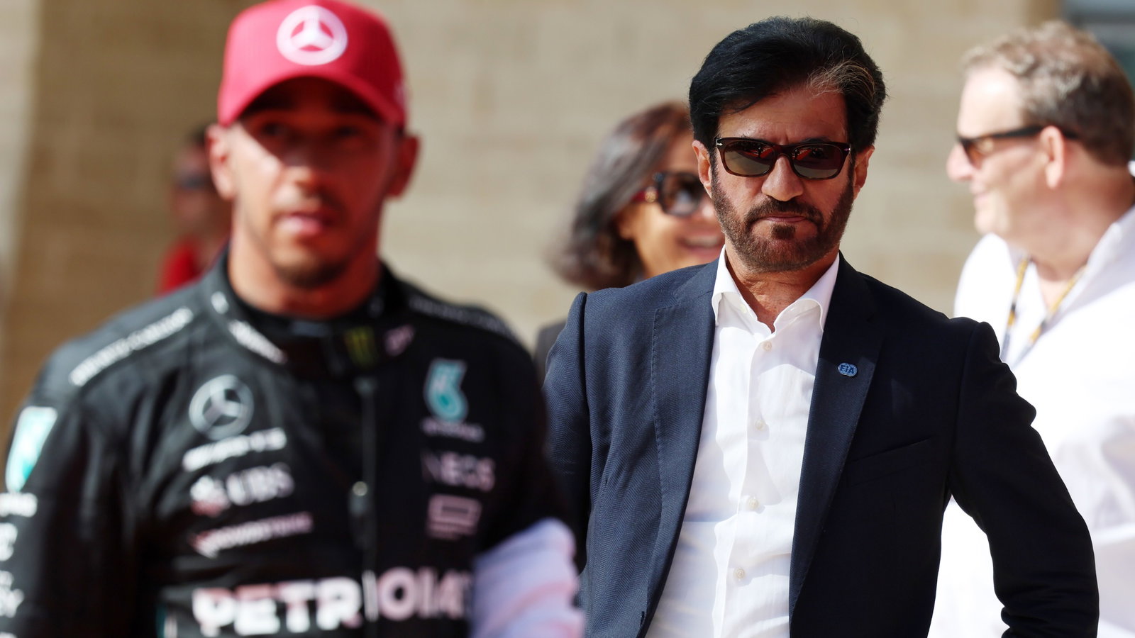 Mohammed Bin Sulayem (UAE) FIA President and Lewis Hamilton (GBR) Mercedes AMG F1 in parc ferme. Formula 1 World