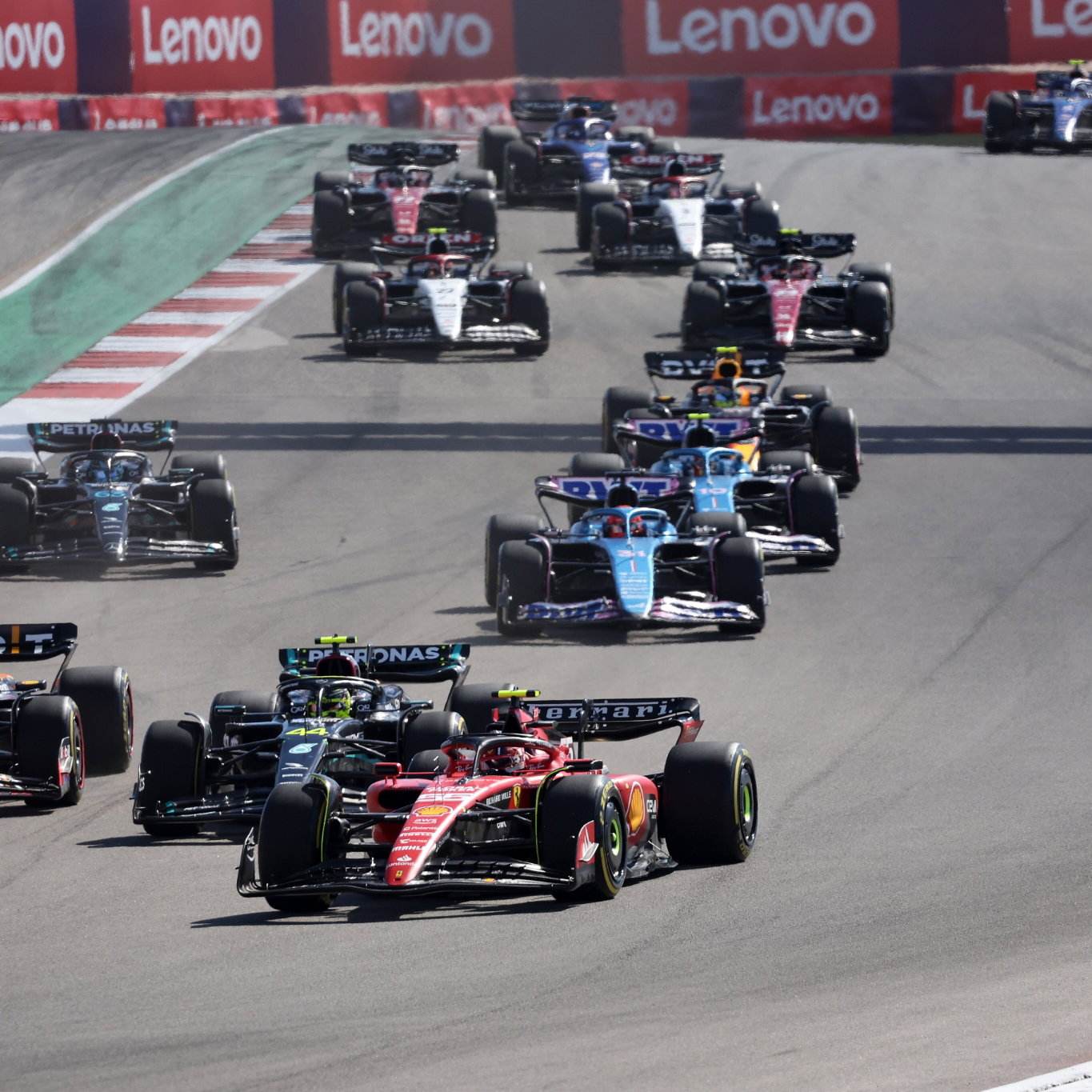 Carlos Sainz Jr (ESP) Ferrari SF-23 at the start of the race. Formula 1 World Championship, Rd 19, United States Grand