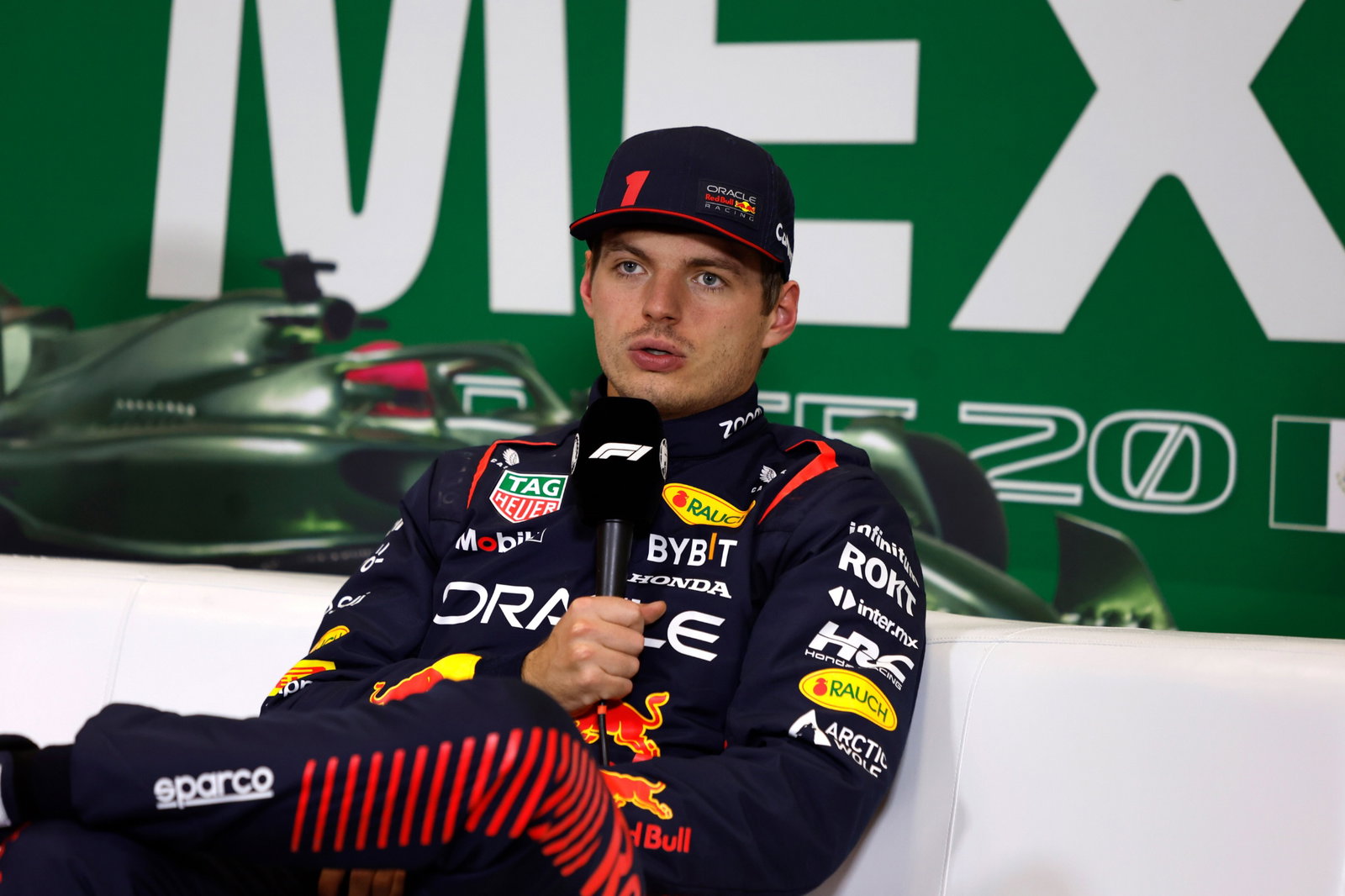 Max Verstappen, Red Bull Racing, in the post Qualifying Press Conference Formula 1 World Championship, Rd 20, Mexican Grand