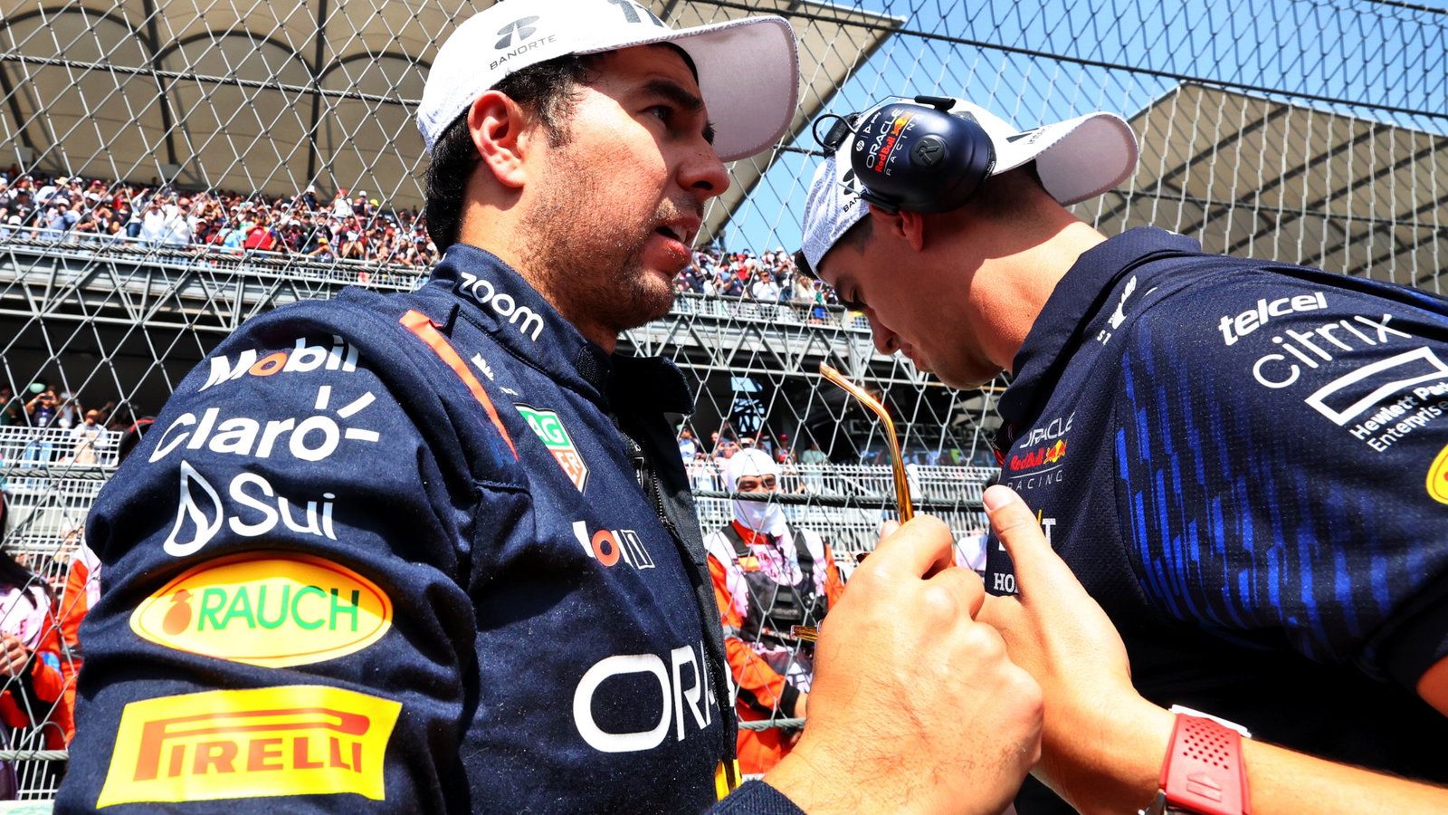 Sergio Perez (MEX) Red Bull Racing on the grid. Formula 1 World Championship, Rd 20, Mexican Grand Prix, Mexico City,