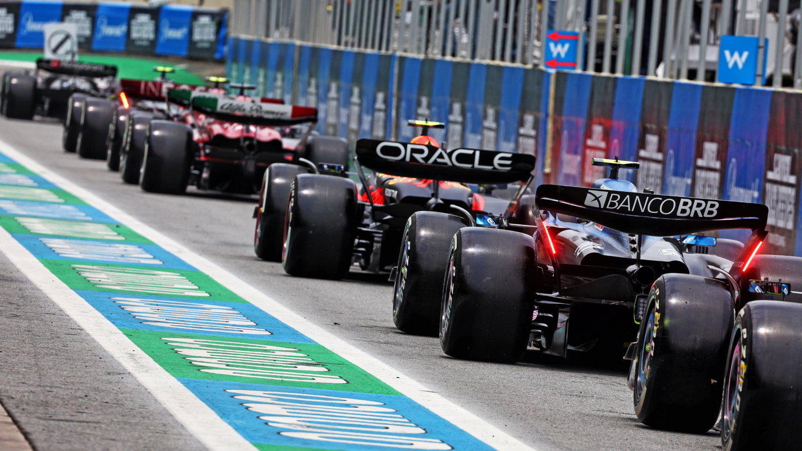 Pierre Gasly (FRA) Alpine F1 Team A523 leaves the pits. Formula 1 World Championship, Rd 21, Brazilian Grand Prix, Sao