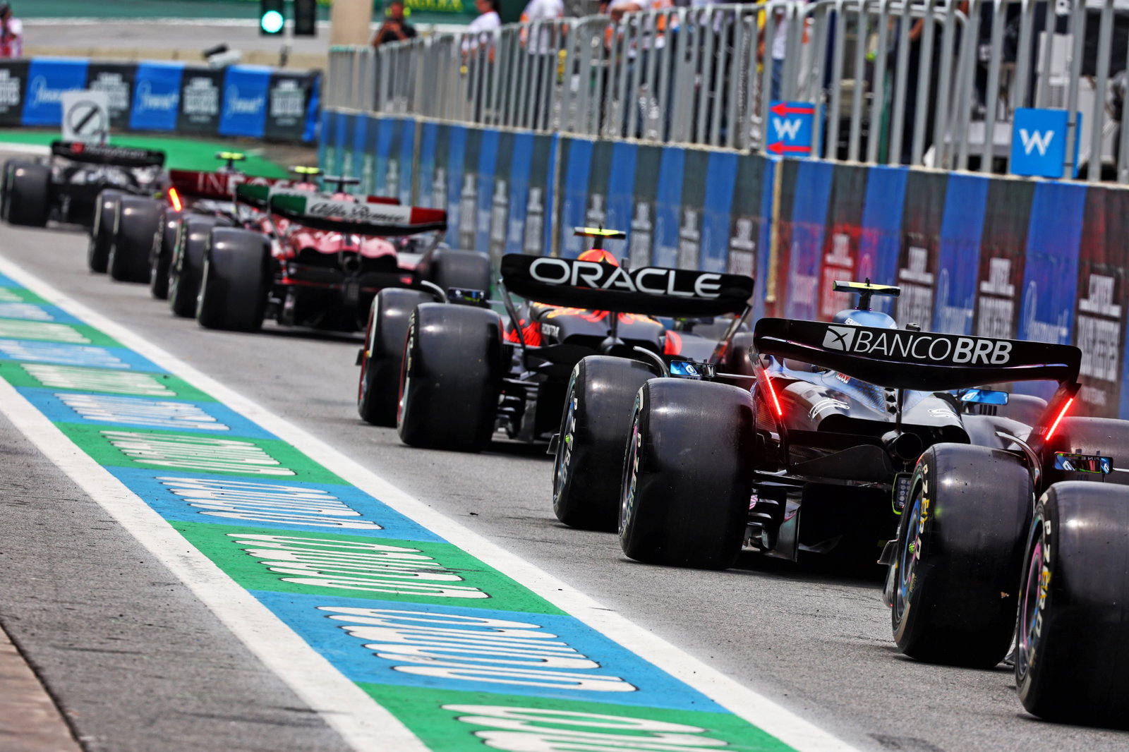 Pierre Gasly (FRA) Alpine F1 Team A523 leaves the pits. Formula 1 World Championship, Rd 21, Brazilian Grand Prix, Sao