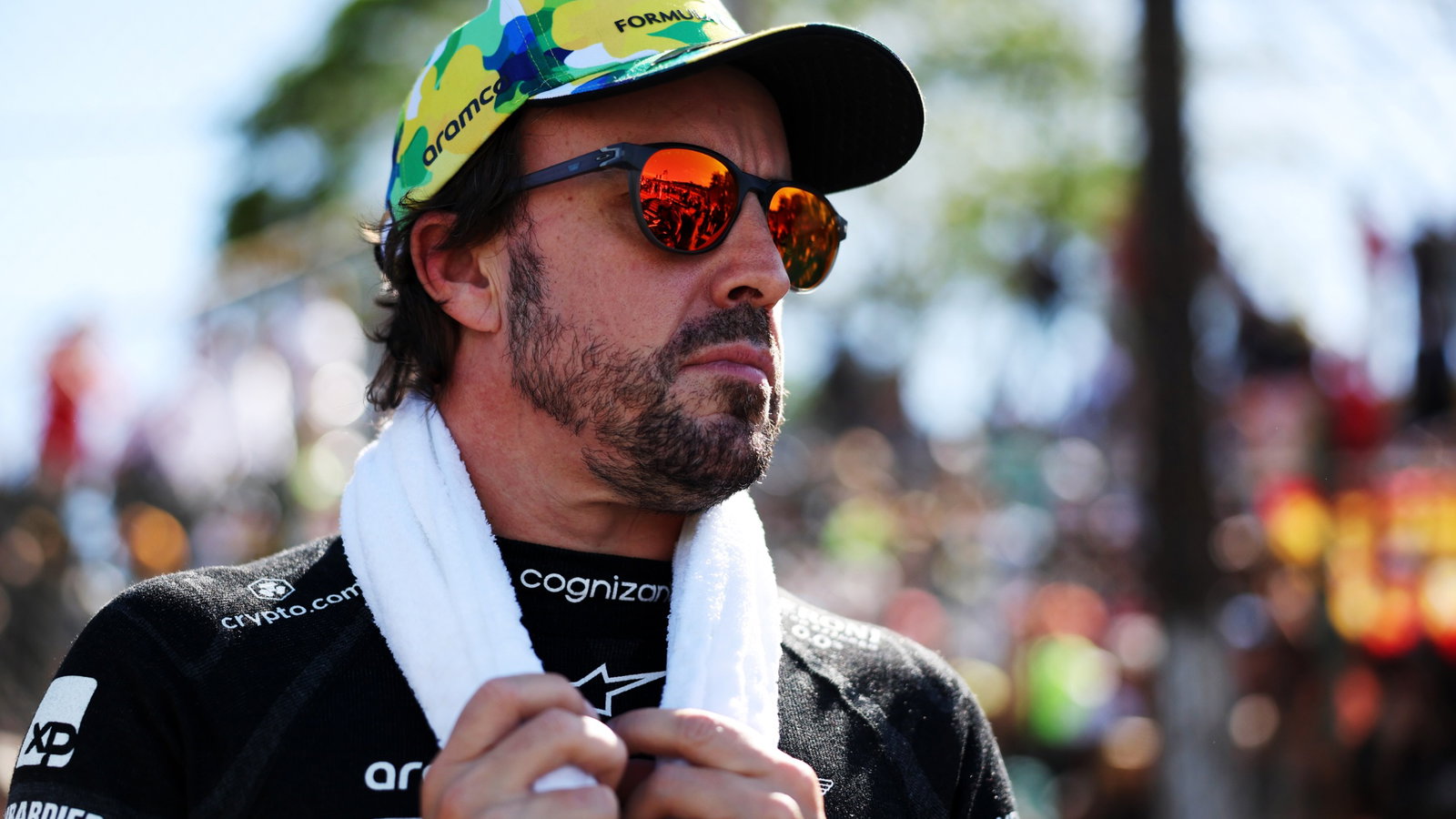 Fernando Alonso (ESP) Aston Martin F1 Team on the grid. Formula 1 World Championship, Rd 21, Brazilian Grand Prix, Sao