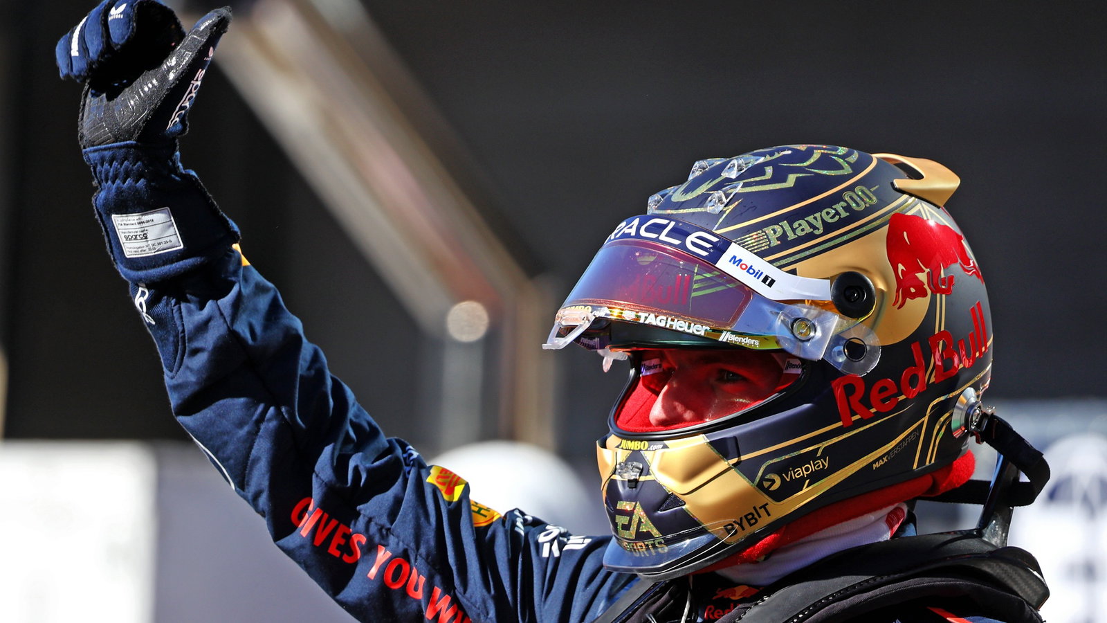 Sprint winner Max Verstappen (NLD) Red Bull Racing celebrates in parc ferme. Formula 1 World Championship, Rd 21,
