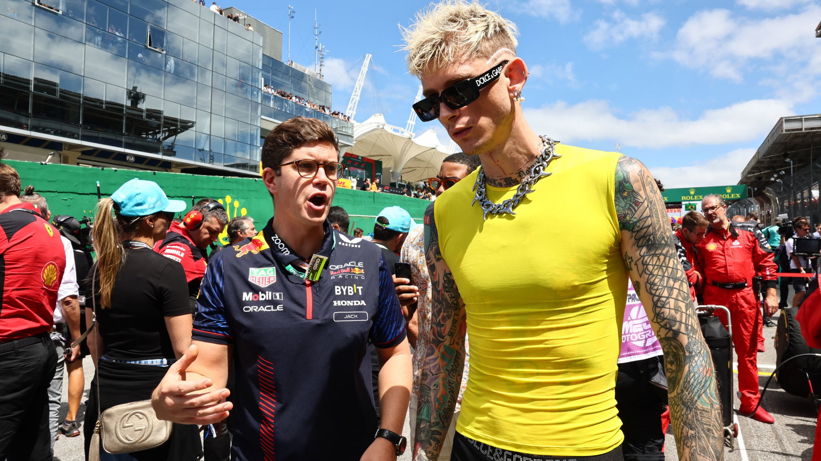 Machine Gun Kelly (USA) Rapper on the grid. Formula 1 World Championship, Rd 21, Brazilian Grand Prix, Sao Paulo, Brazil,