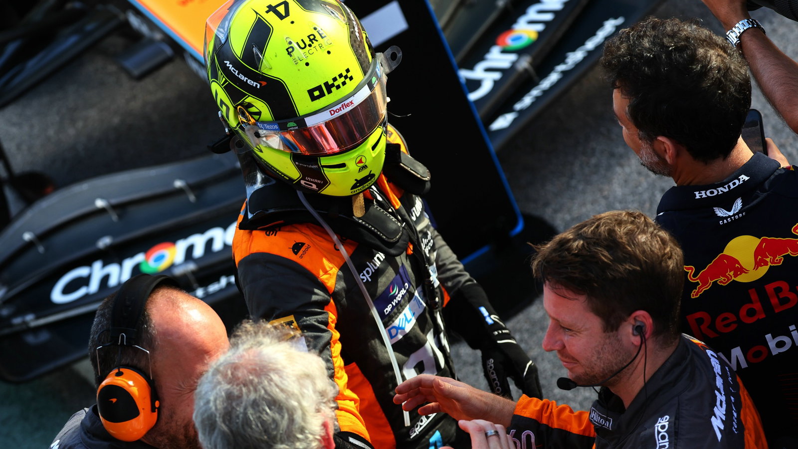 Lando Norris (GBR) McLaren celebrates 