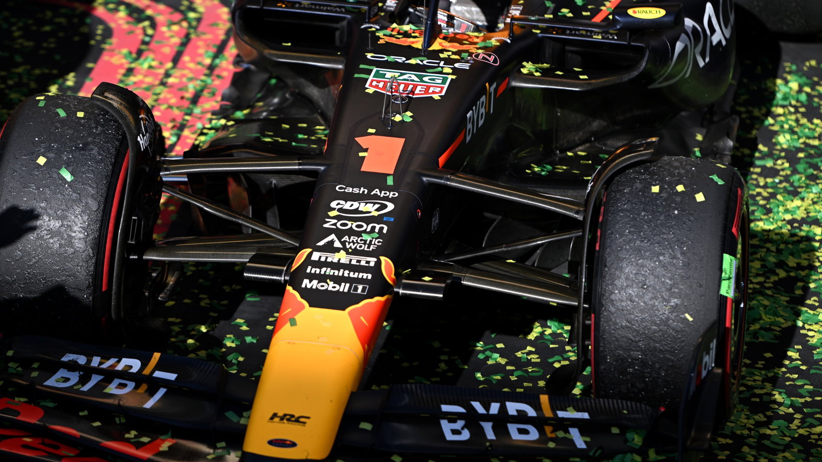 Red Bull Racing RB19 of race winner Max Verstappen (NLD) Red Bull Racing in parc ferme. Formula 1 World Championship, Rd