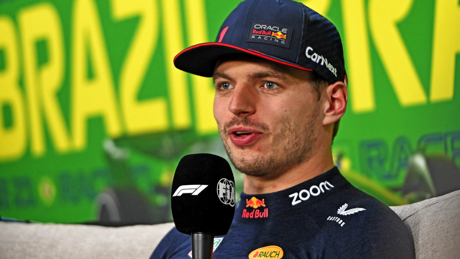 Max Verstappen (NLD) Red Bull Racing in the post race FIA Press Conference. Formula 1 World Championship, Rd 21, Brazilian