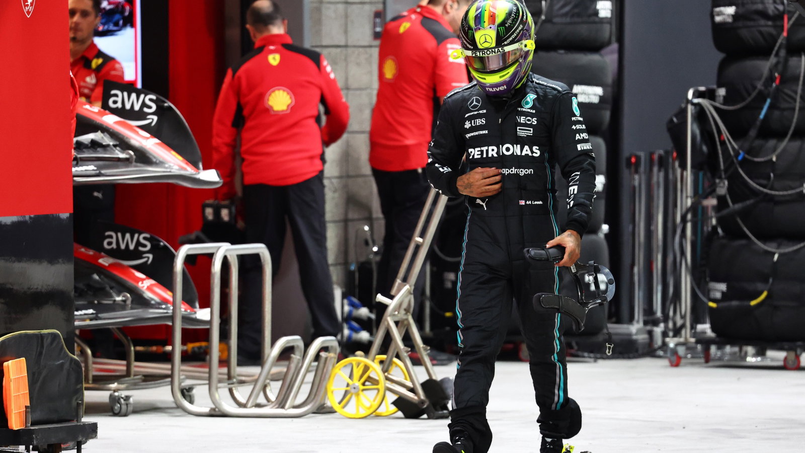 Lewis Hamilton (GBR) Mercedes AMG F1. Formula 1 World Championship, Rd 22, Las Vegas Grand Prix, Las Vegas, Nevada, USA,