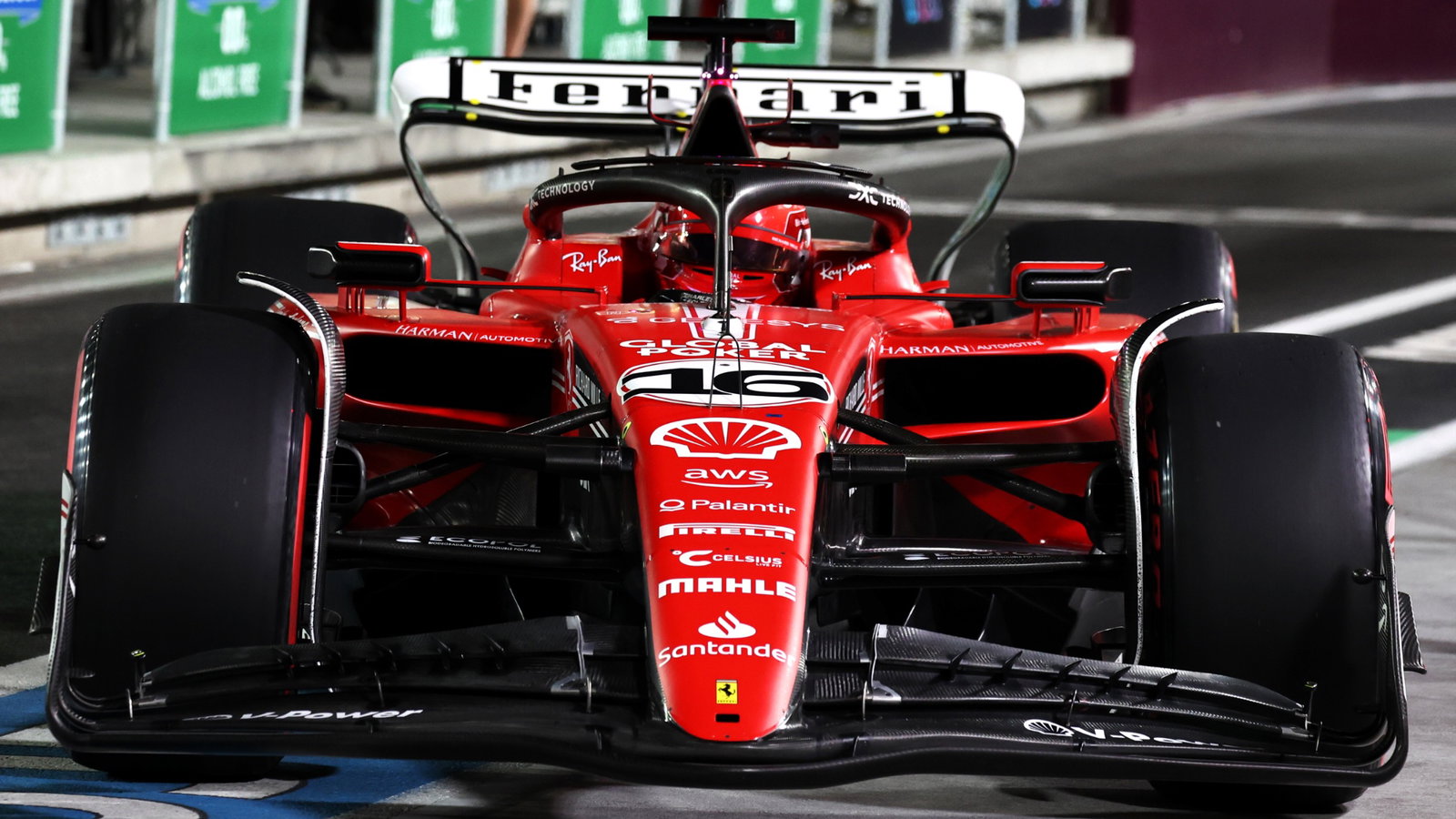 Pole sitter Charles Leclerc (MON) Ferrari SF-23 arrives in parc ferme. Formula 1 World Championship, Rd 22, Las Vegas