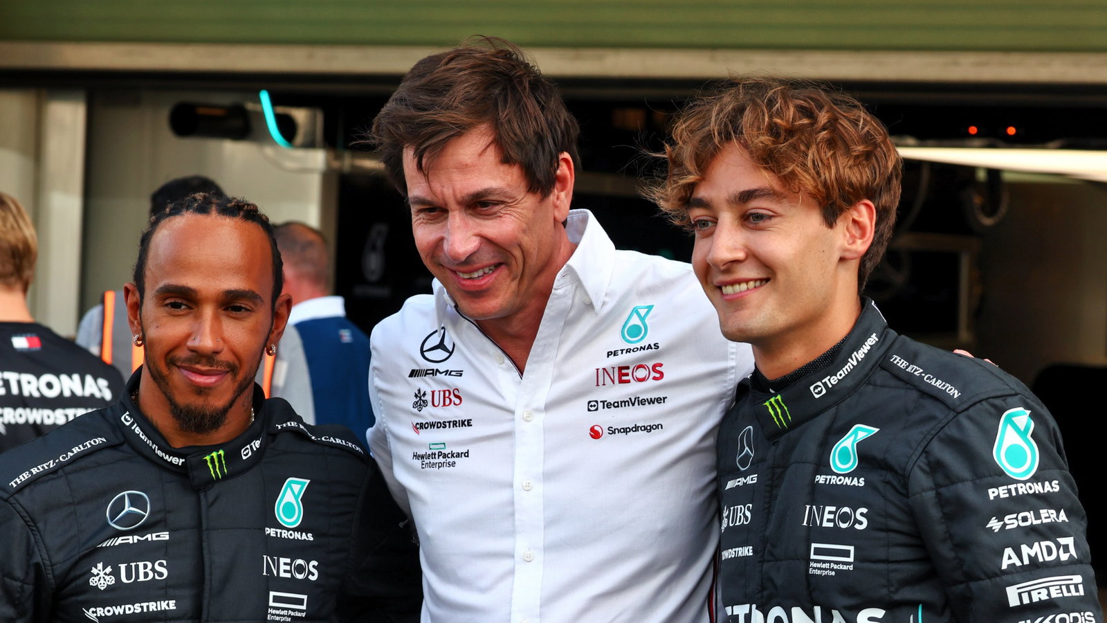 (L to R): Lewis Hamilton (GBR) Mercedes AMG F1 with Toto Wolff (GER) Mercedes AMG F1 Shareholder and Executive Director and