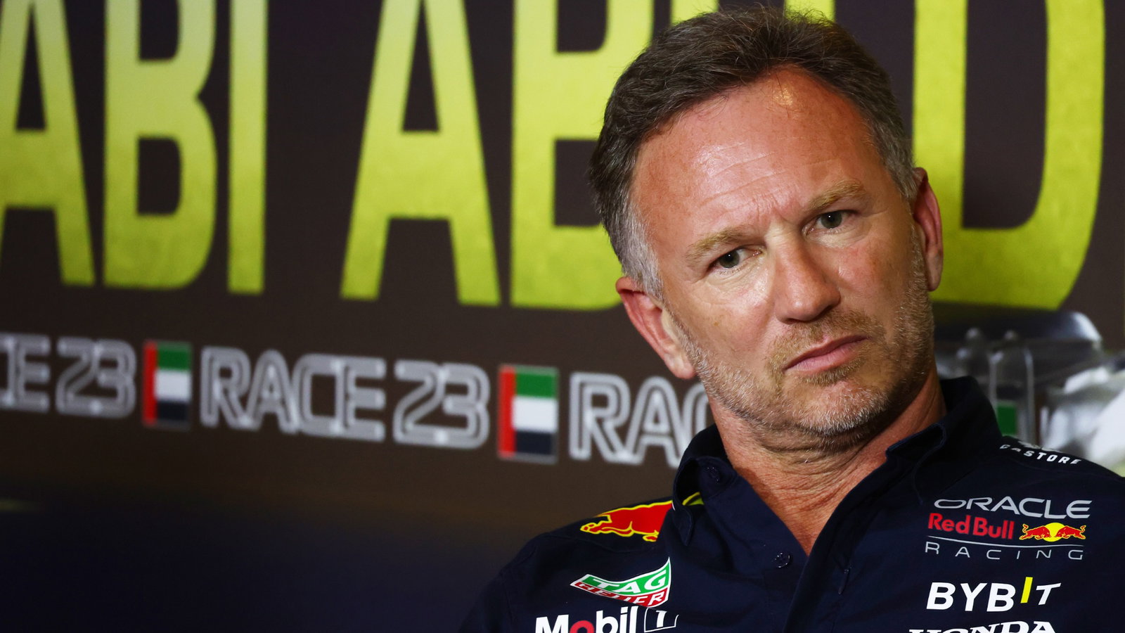 Christian Horner (GBR) Red Bull Racing Team Principal in the FIA Press Conference. Formula 1 World Championship, Rd 23,