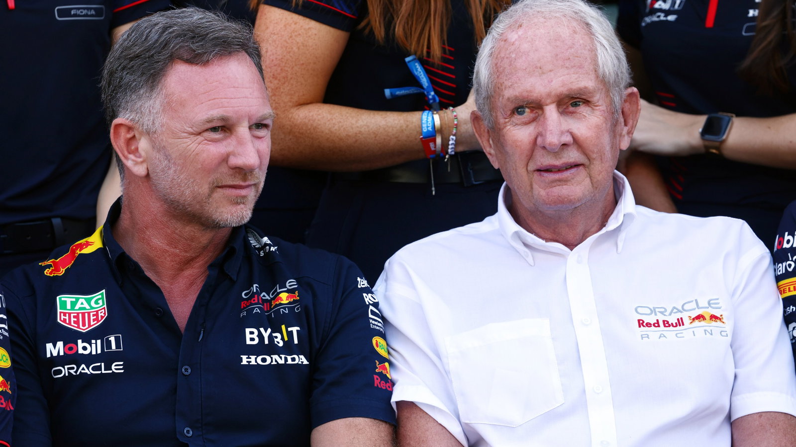 (L to R): Christian Horner (GBR) Red Bull Racing Team Principal and Dr Helmut Marko (AUT) Red Bull Motorsport Consultant at