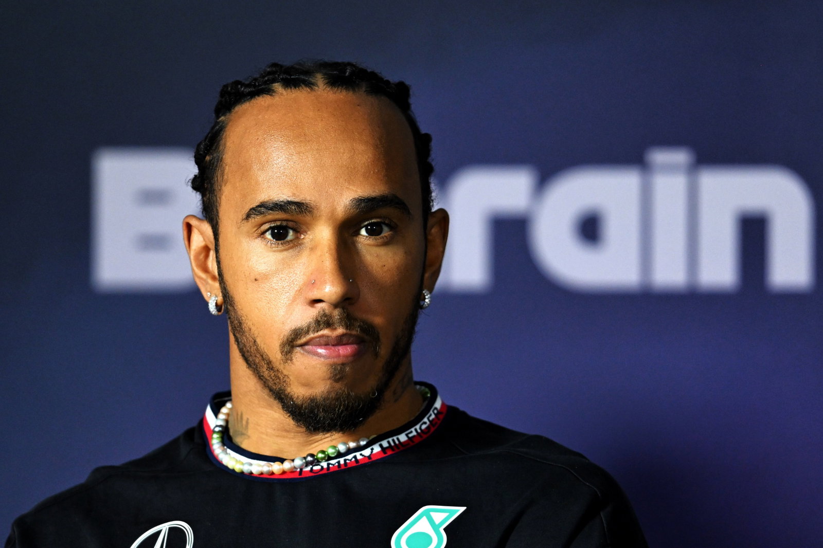 Lewis Hamilton (GBR) Mercedes AMG F1 in the FIA Press Conference. Formula 1 World Championship, Rd 1, Bahrain Grand Prix,