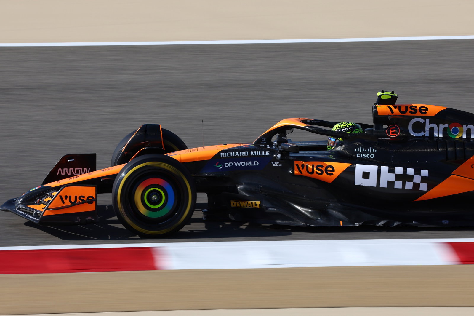 Lando Norris (GBR) McLaren MCL38. Formula 1 World Championship, Rd 1, Bahrain Grand Prix, Sakhir, Bahrain, Practice Day-