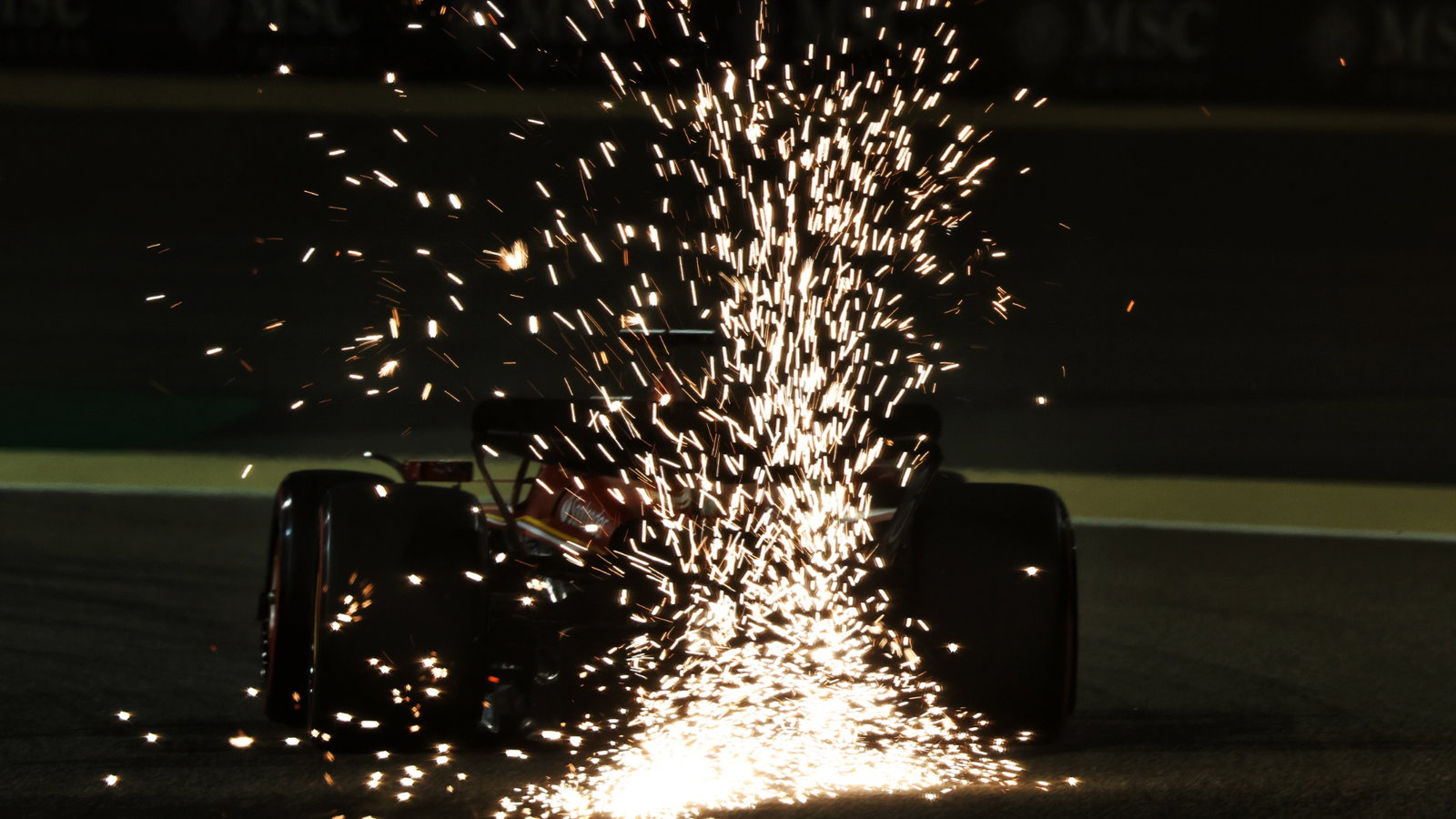 Charles Leclerc (MON) Ferrari SF-24 sends sparks flying. Formula 1 World Championship, Rd 1, Bahrain Grand Prix, Sakhir,
