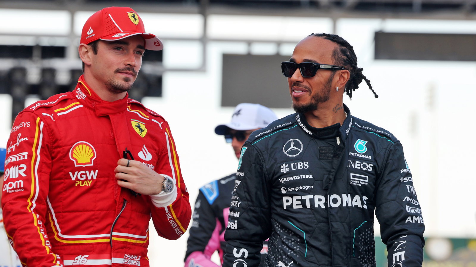 (L to R): Charles Leclerc (MON) Ferrari with Lewis Hamilton (GBR) Mercedes AMG F1. Formula 1 World Championship, Rd 1,