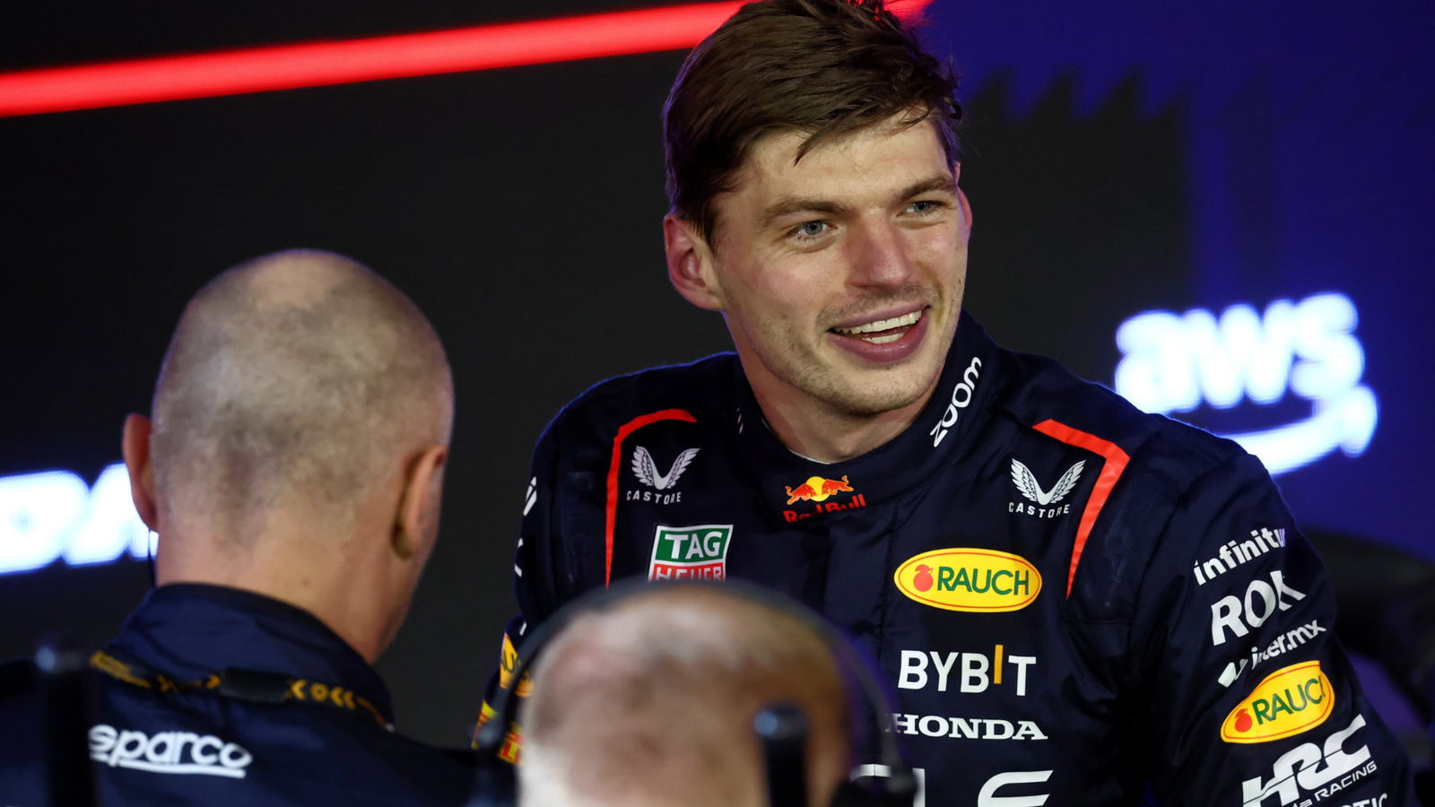 Race winner Max Verstappen (NLD) Red Bull Racing celebrates in parc ferme. Formula 1 World Championship, Rd 1, Bahrain