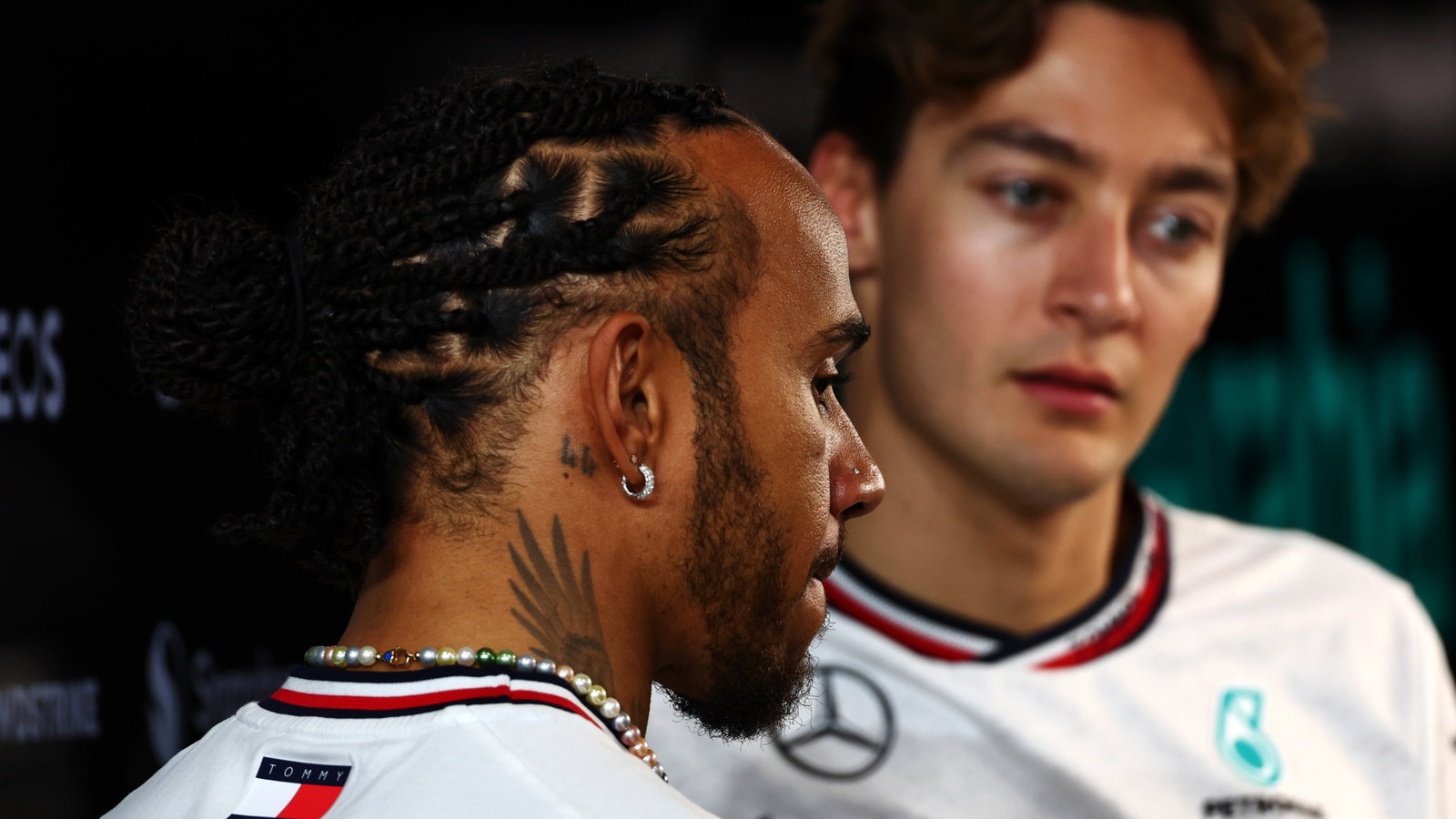 Lewis Hamilton and George Russell