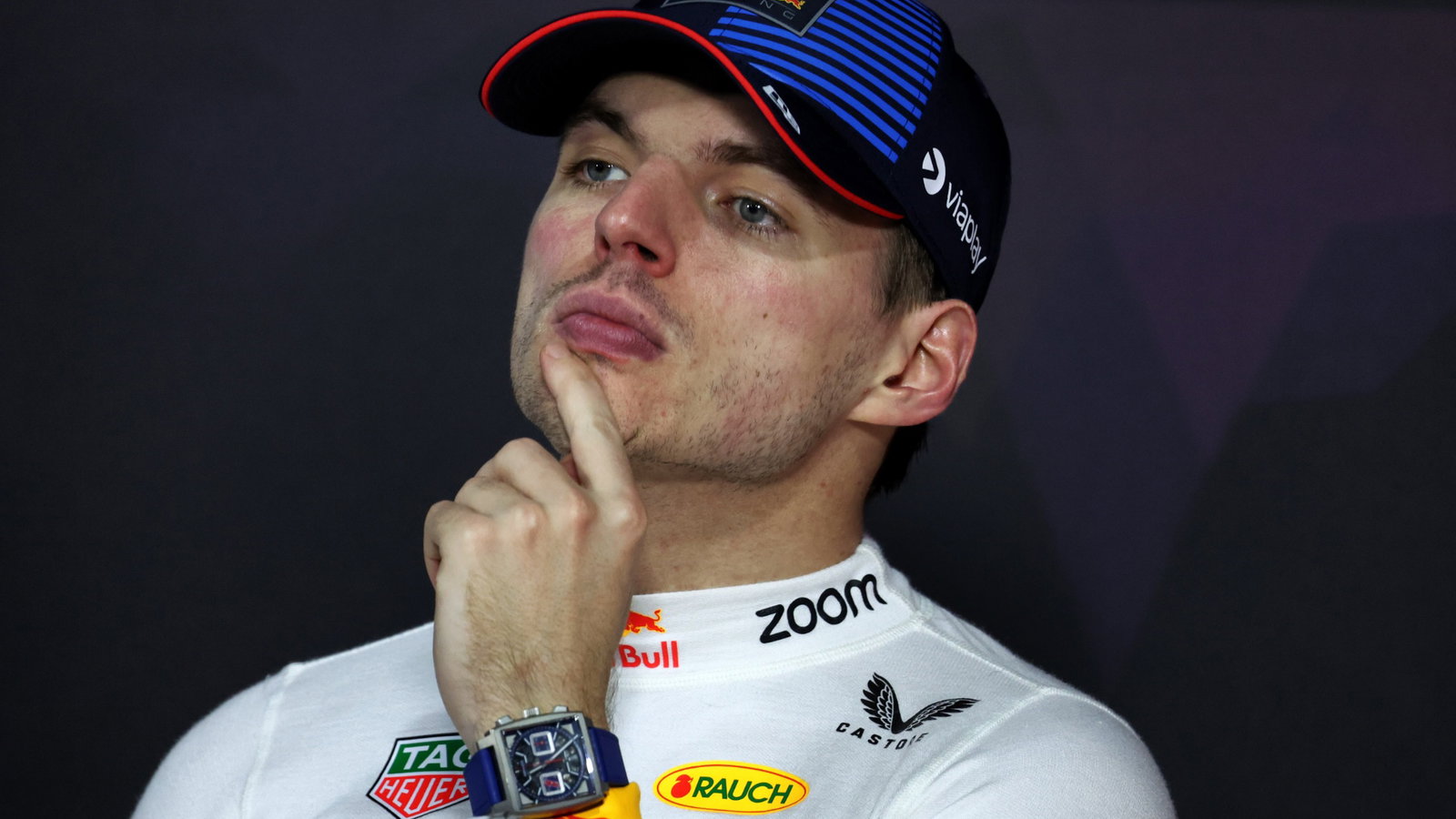 Max Verstappen (NLD) Red Bull Racing in the post race FIA Press Conference. Formula 1 World Championship, Rd 2, Saudi