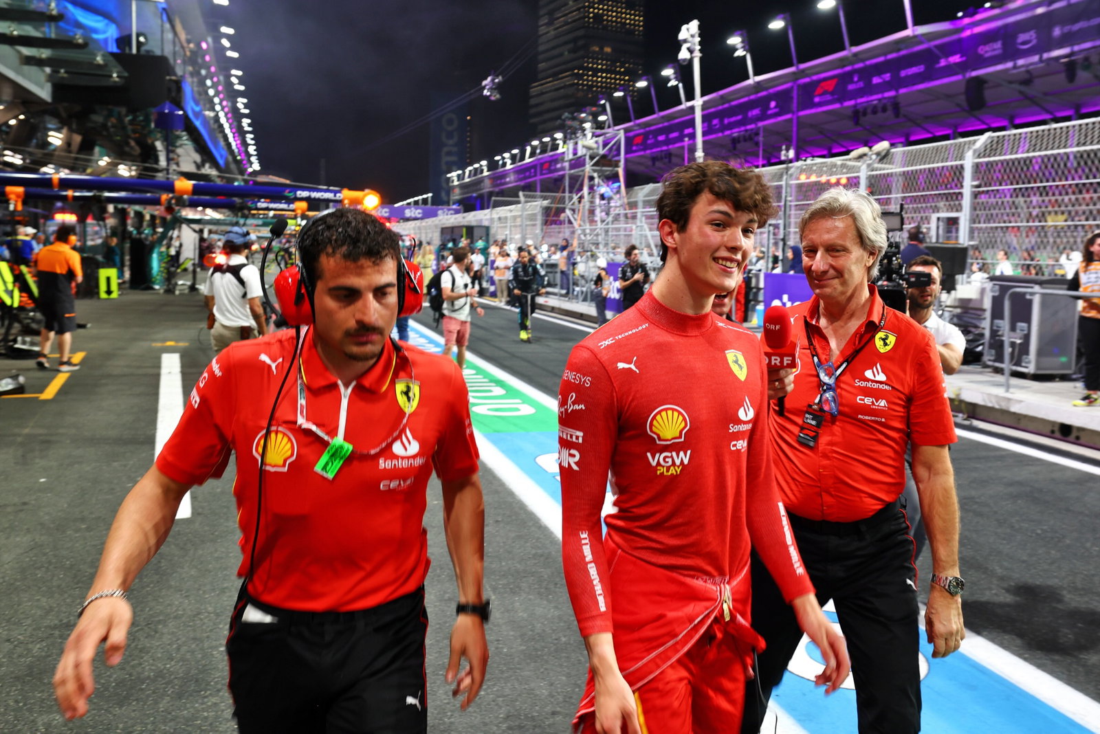 Oliver Bearman (GBR) Ferrari Reserve Driver on the grid. Formula 1 World Championship, Rd 2, Saudi Arabian Grand Prix,