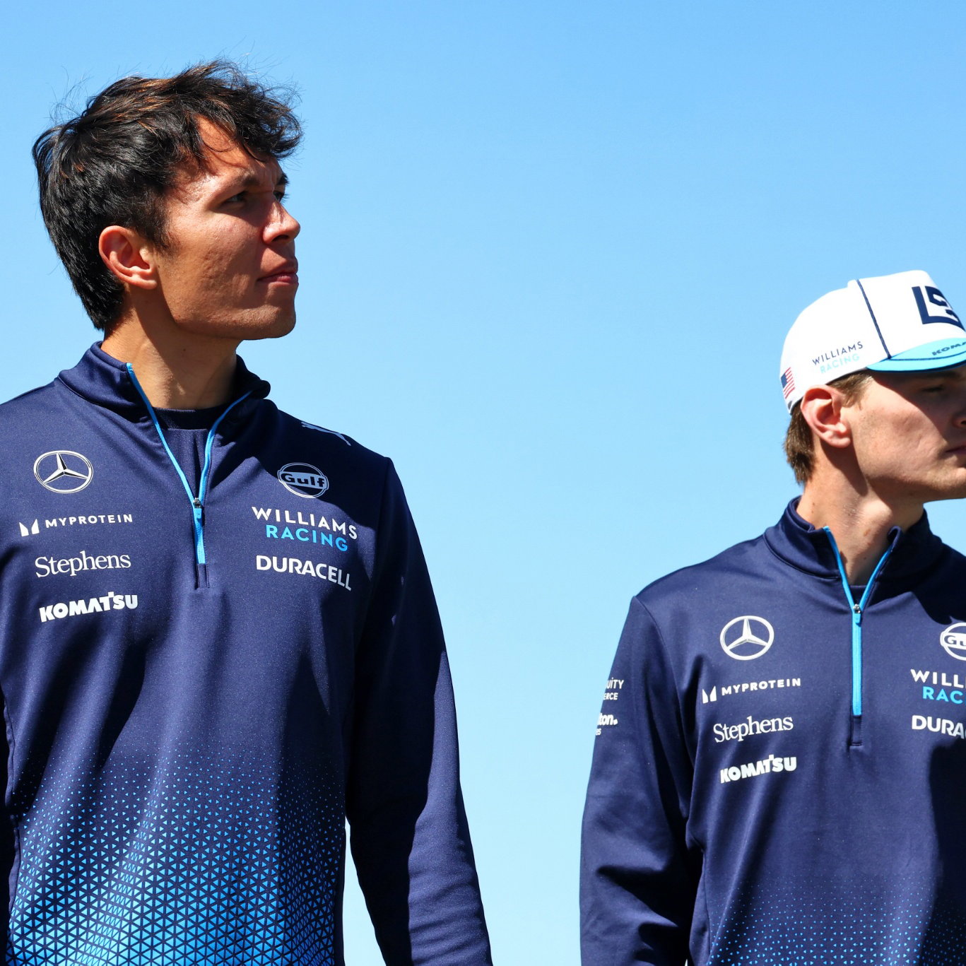 (L to R): Alexander Albon (THA) Williams Racing with team mate Logan Sargeant (USA) Williams Racing. Formula 1 World