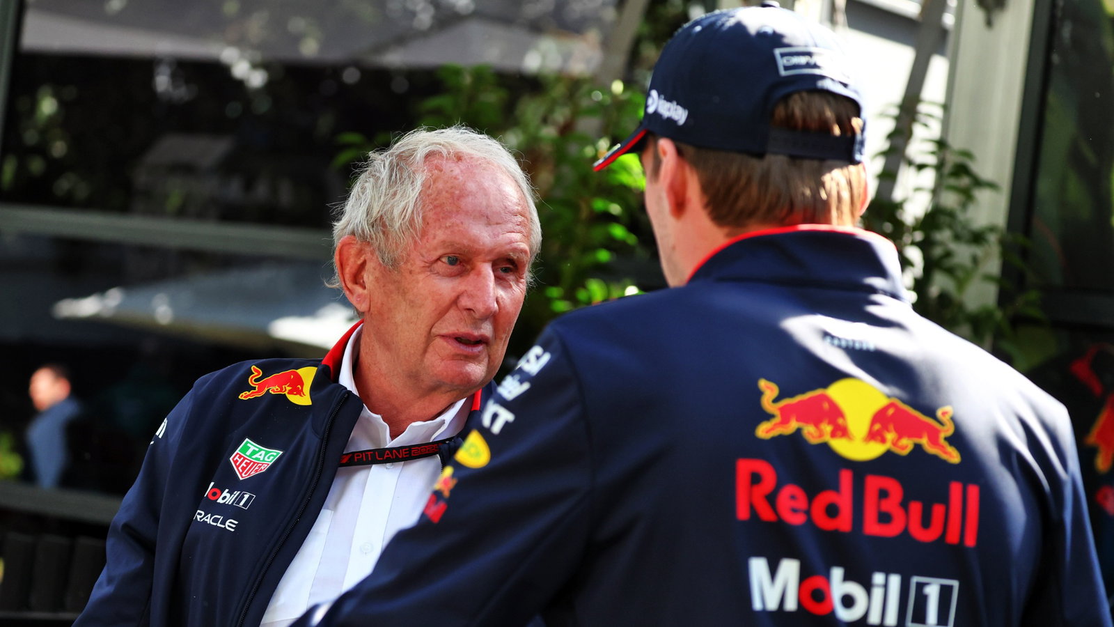 (L to R): Dr Helmut Marko (AUT) Red Bull Motorsport Consultant with Max Verstappen (NLD) Red Bull Racing. Formula 1 World