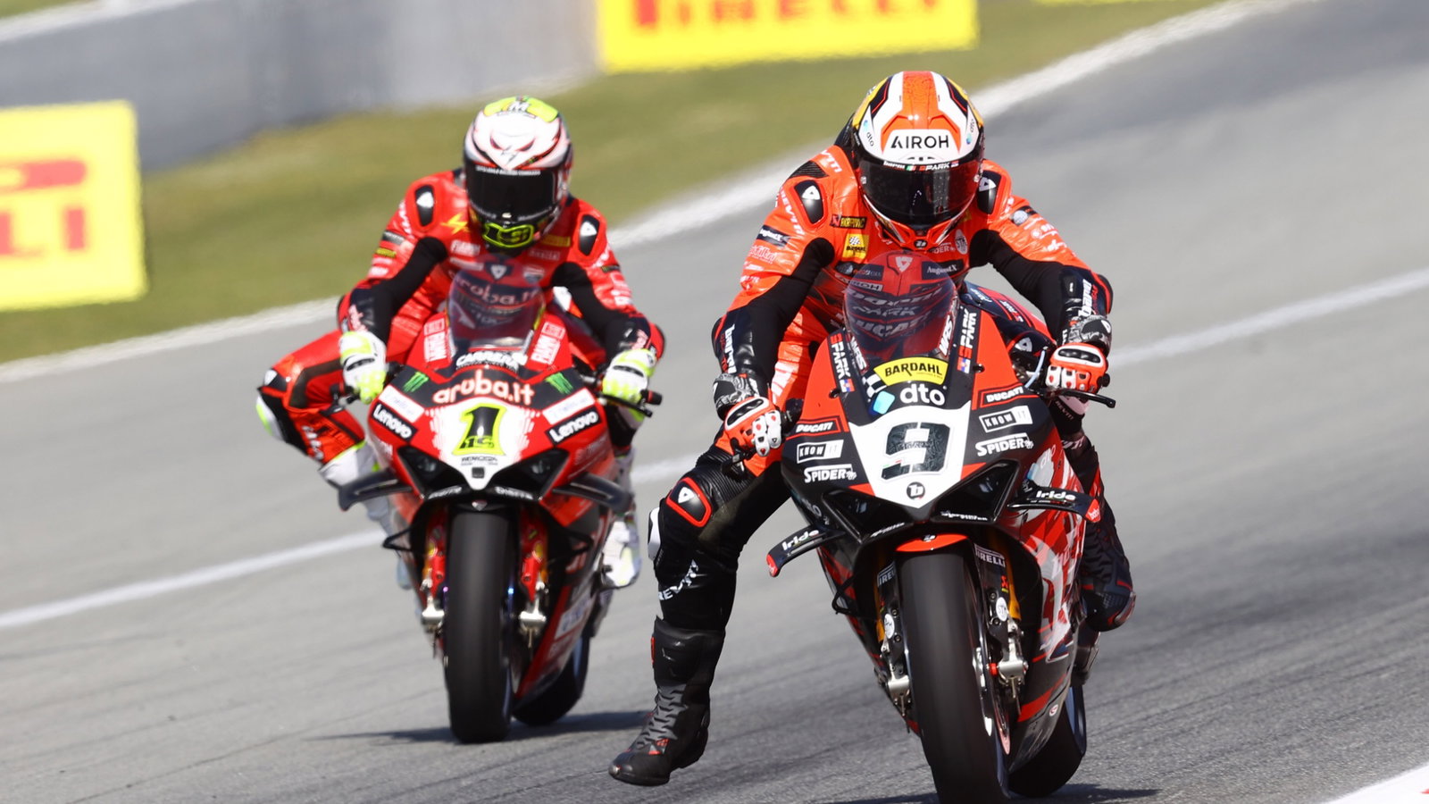Alvaro Bautista, Danilo Petrucci, Catalunya WorldSBK Race1, 23 March