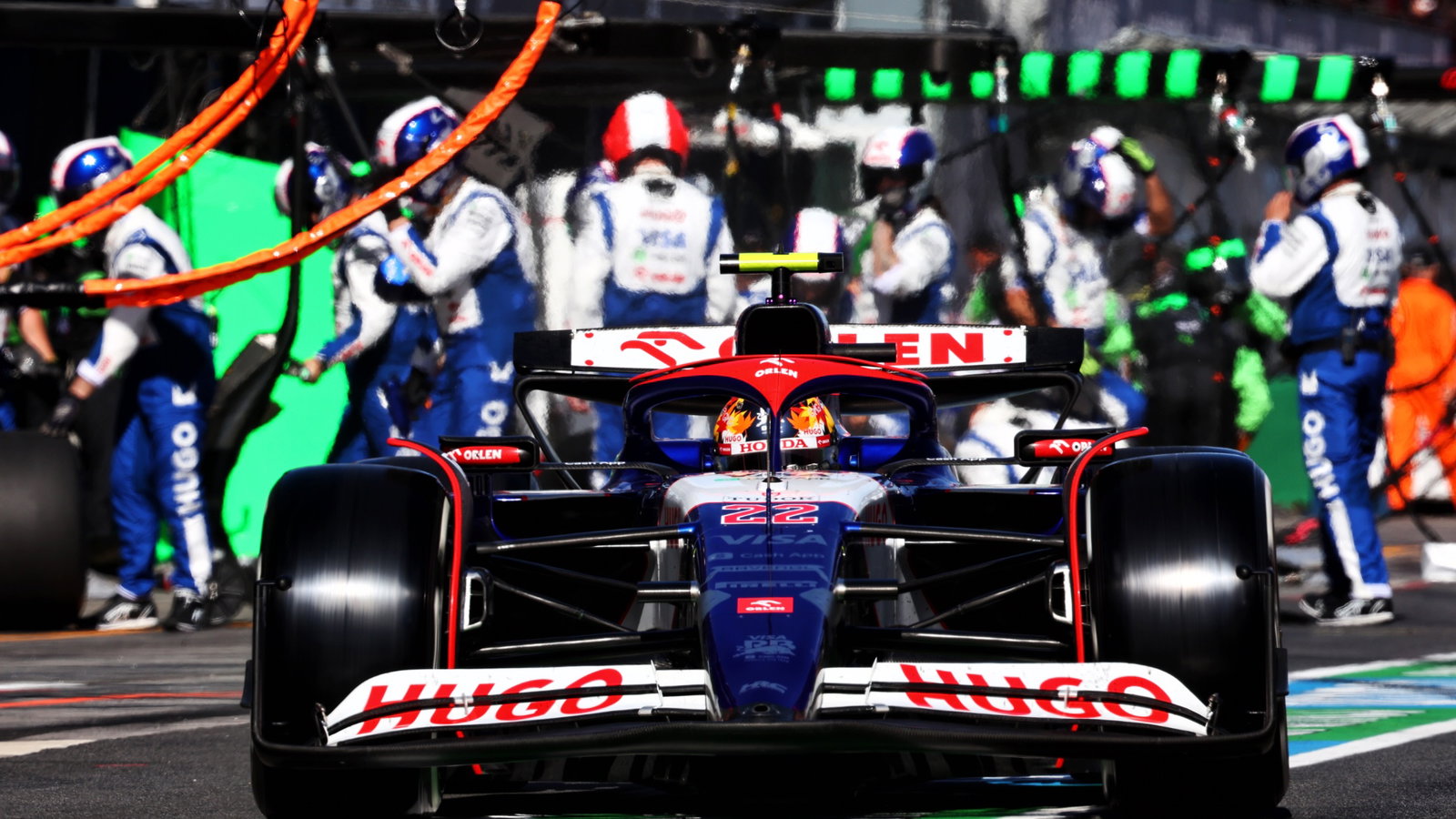 Yuki Tsunoda (JPN) RB VCARB 01 makes a pit stop. Formula 1 World Championship, Rd 3, Australian Grand Prix, Albert Park,