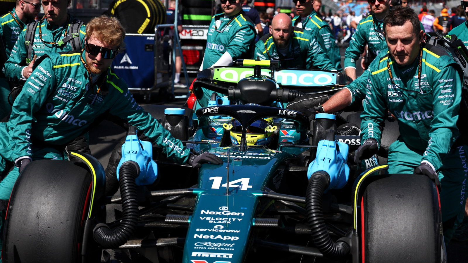Fernando Alonso (ESP) Aston Martin F1 Team AMR24 on the grid. Formula 1 World Championship, Rd 3, Australian Grand Prix,