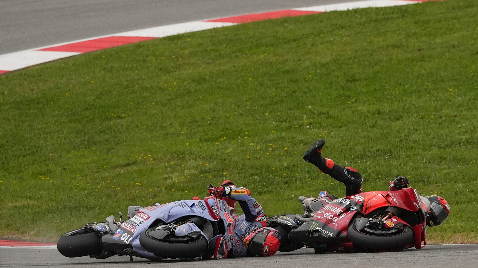 Marc Marquez and Francesco Bagnaia crash, MotoGP race, Poruguese MotoGP, 24 March