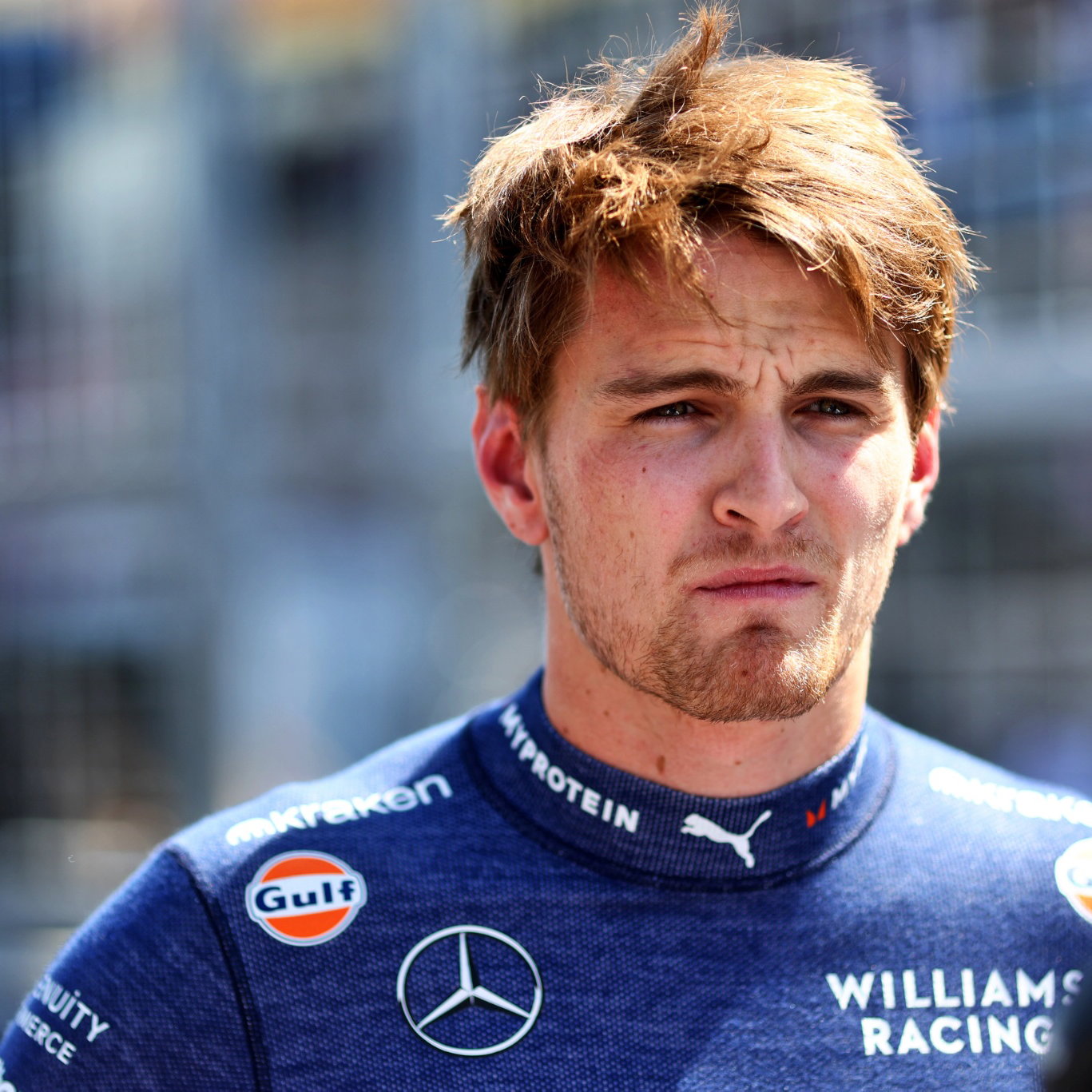 Logan Sargeant (USA) Williams Racing with James Vowles (GBR) Williams Racing Team Principal on the grid. Formula 1 World