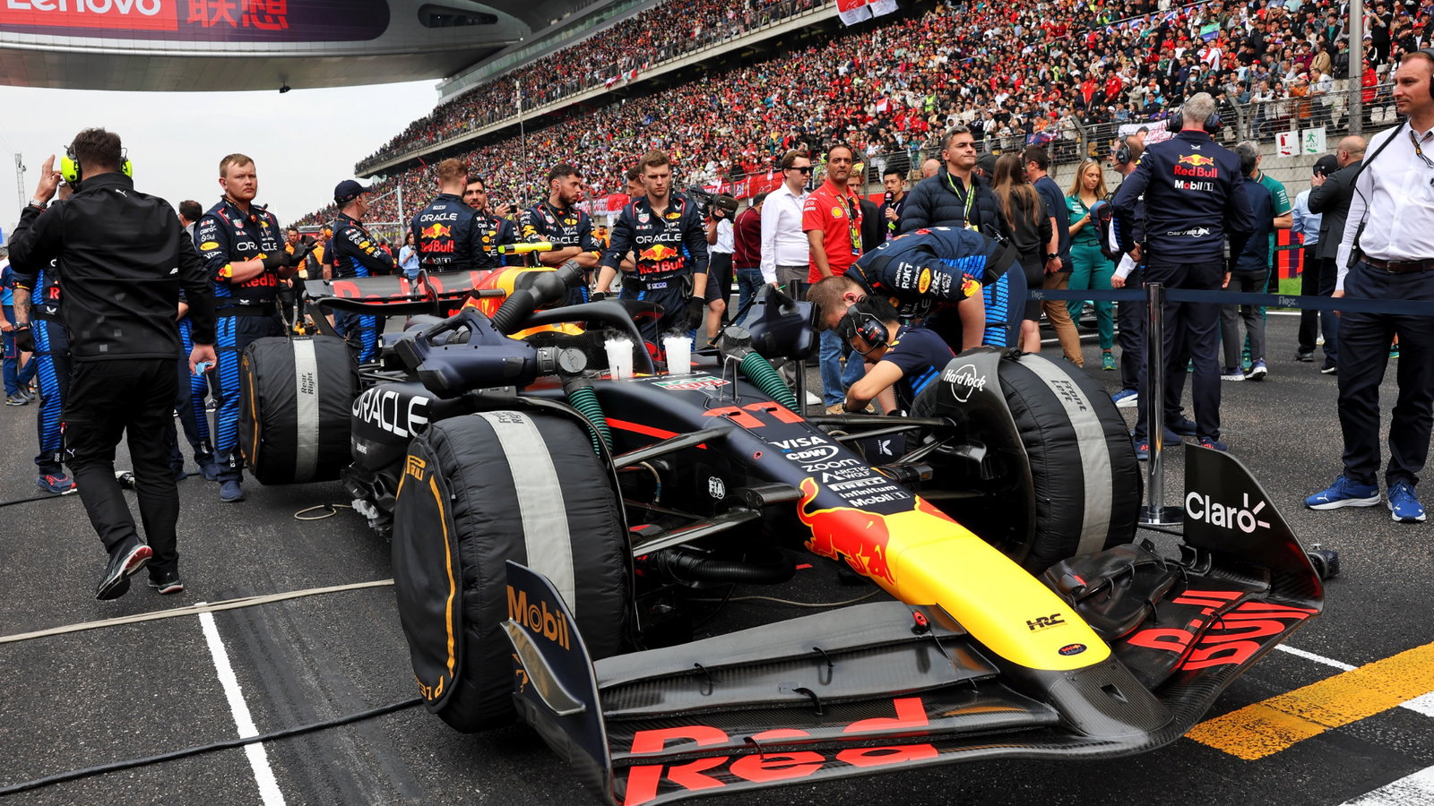 Sergio Perez (MEX) Red Bull Racing RB20 on the grid. Formula 1 World Championship, Rd 5, Chinese Grand Prix, Shanghai,