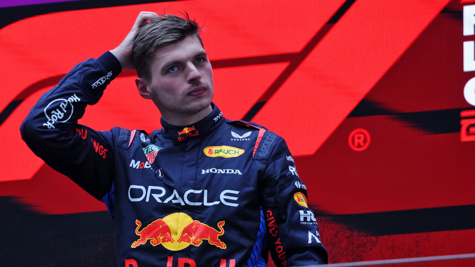Race winner Max Verstappen (NLD) Red Bull Racing on the podium. Formula 1 World Championship, Rd 5, Chinese Grand Prix,