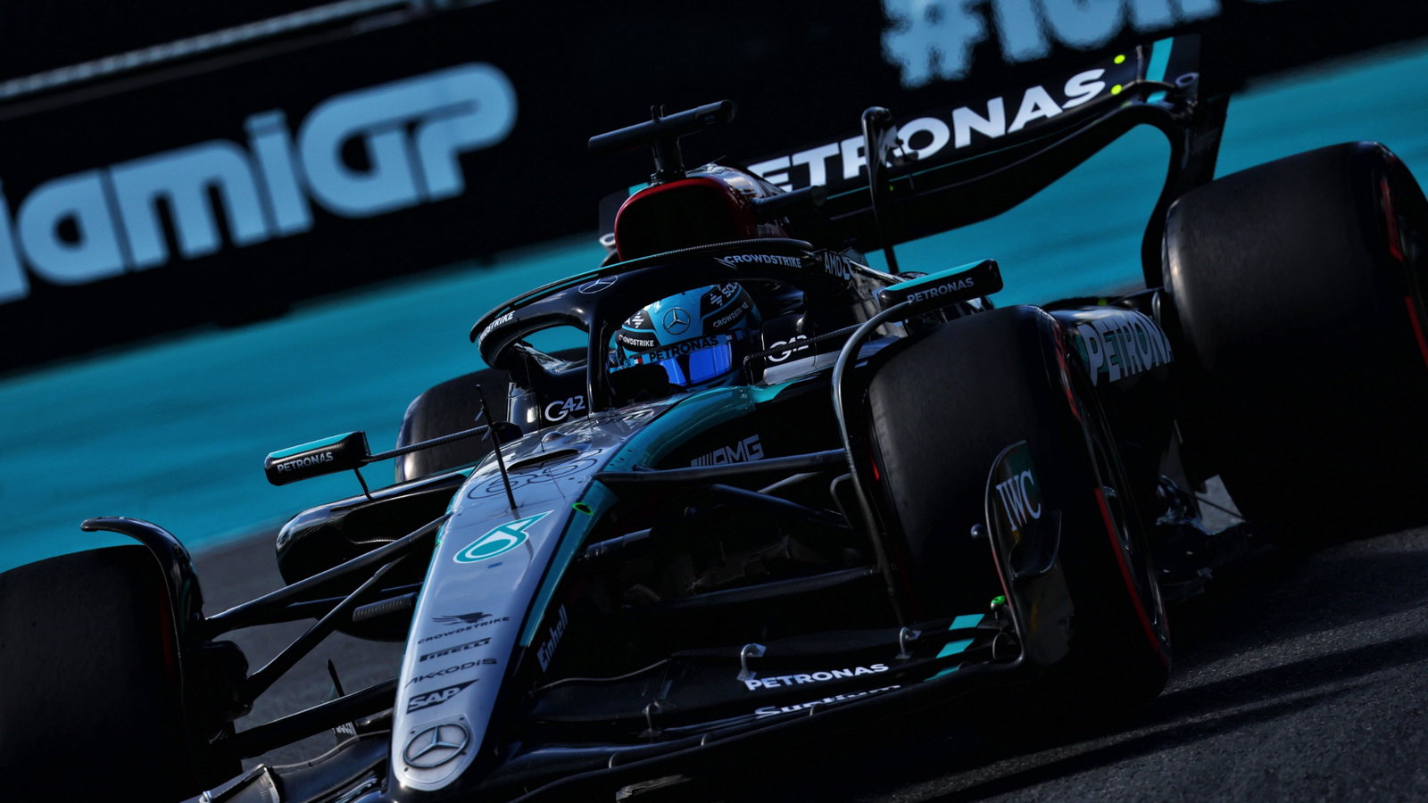 George Russell (GBR) Mercedes AMG F1 W15. Formula 1 World Championship, Rd 6, Miami Grand Prix, Miami, Florida, USA,