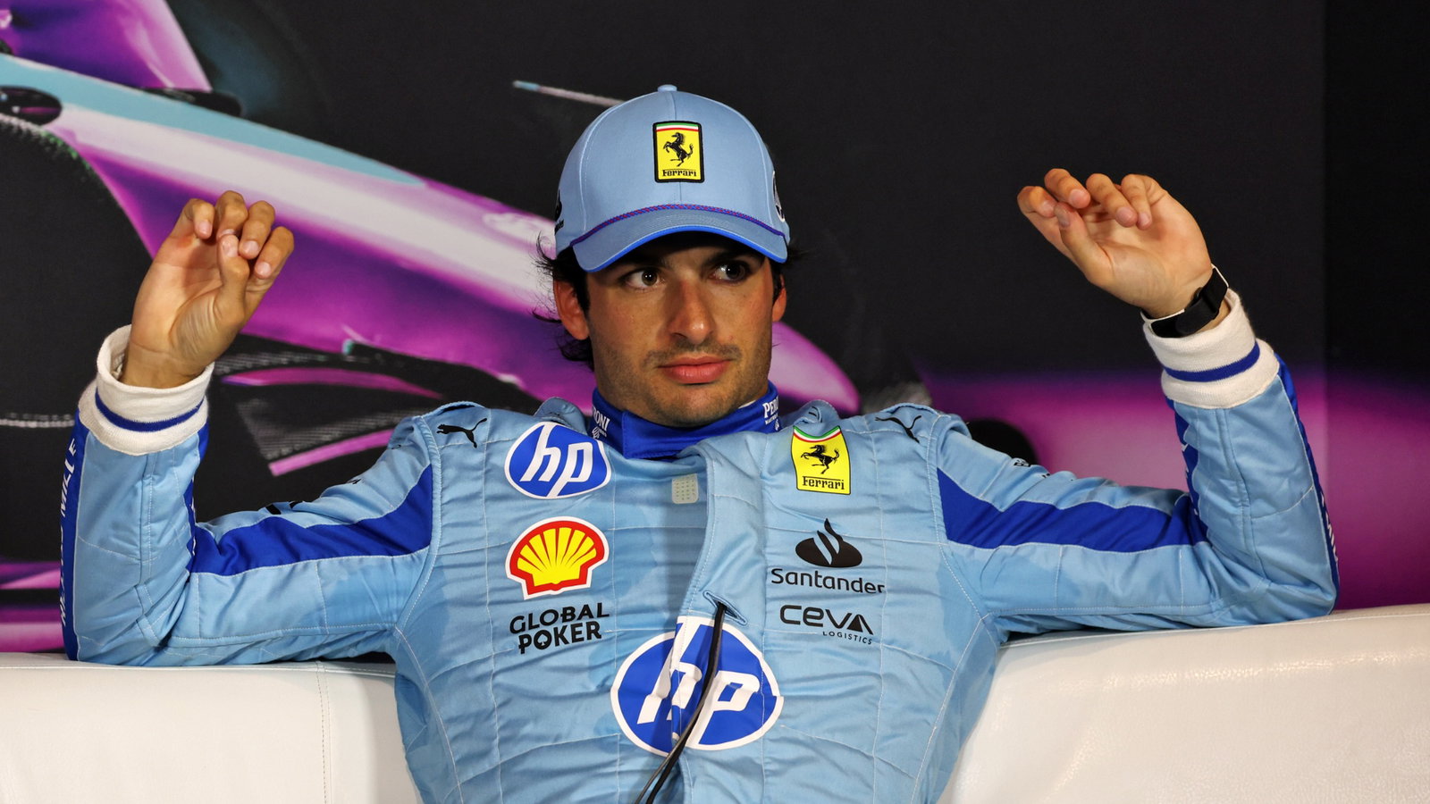Carlos Sainz Jr (ESP) Ferrari, in the post qualifying FIA Press Conference. Formula 1 World Championship, Rd 6, Miami
