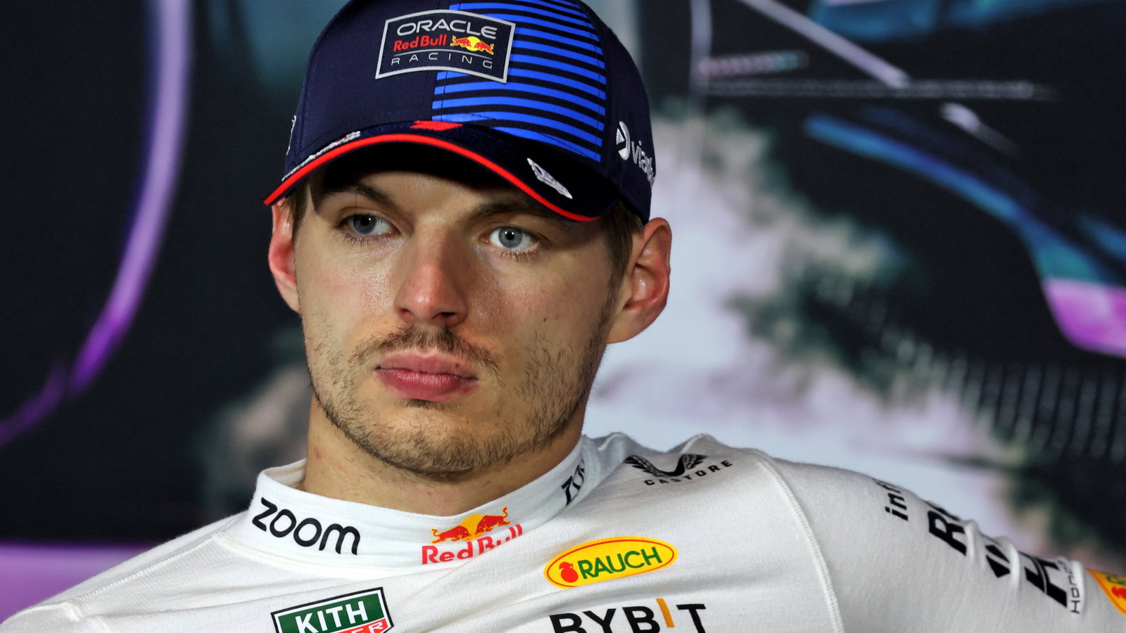 Max Verstappen (NLD) Red Bull Racing in the post race FIA Press Conference. Formula 1 World Championship, Rd 6, Miami