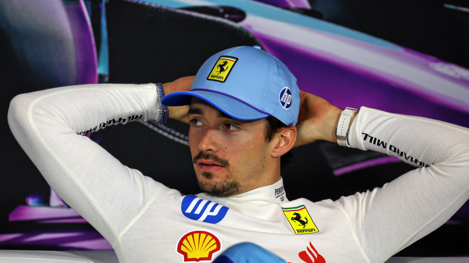 Charles Leclerc (MON) Ferrari in the post race FIA Press Conference. Formula 1 World Championship, Rd 6, Miami Grand Prix,