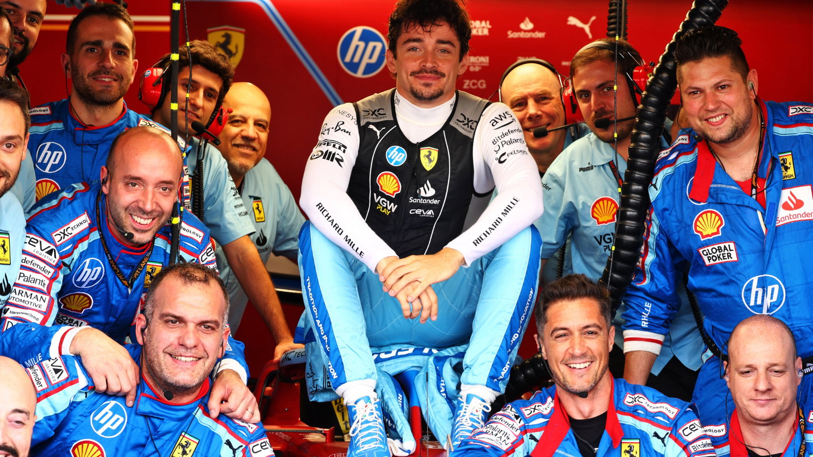 Charles Leclerc (MON) Ferrari with the team. Formula 1 World Championship, Rd 6, Miami Grand Prix, Miami, Florida, USA,