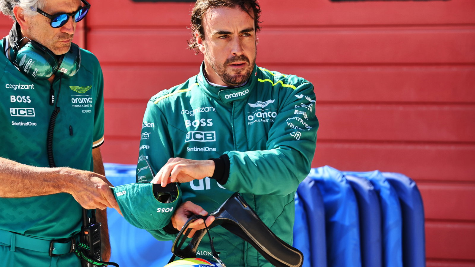 Fernando Alonso (ESP) Aston Martin F1 Team with Edoardo Bendinelli (ITA) Aston Martin F1 Team Personal Trainer. Formula 1