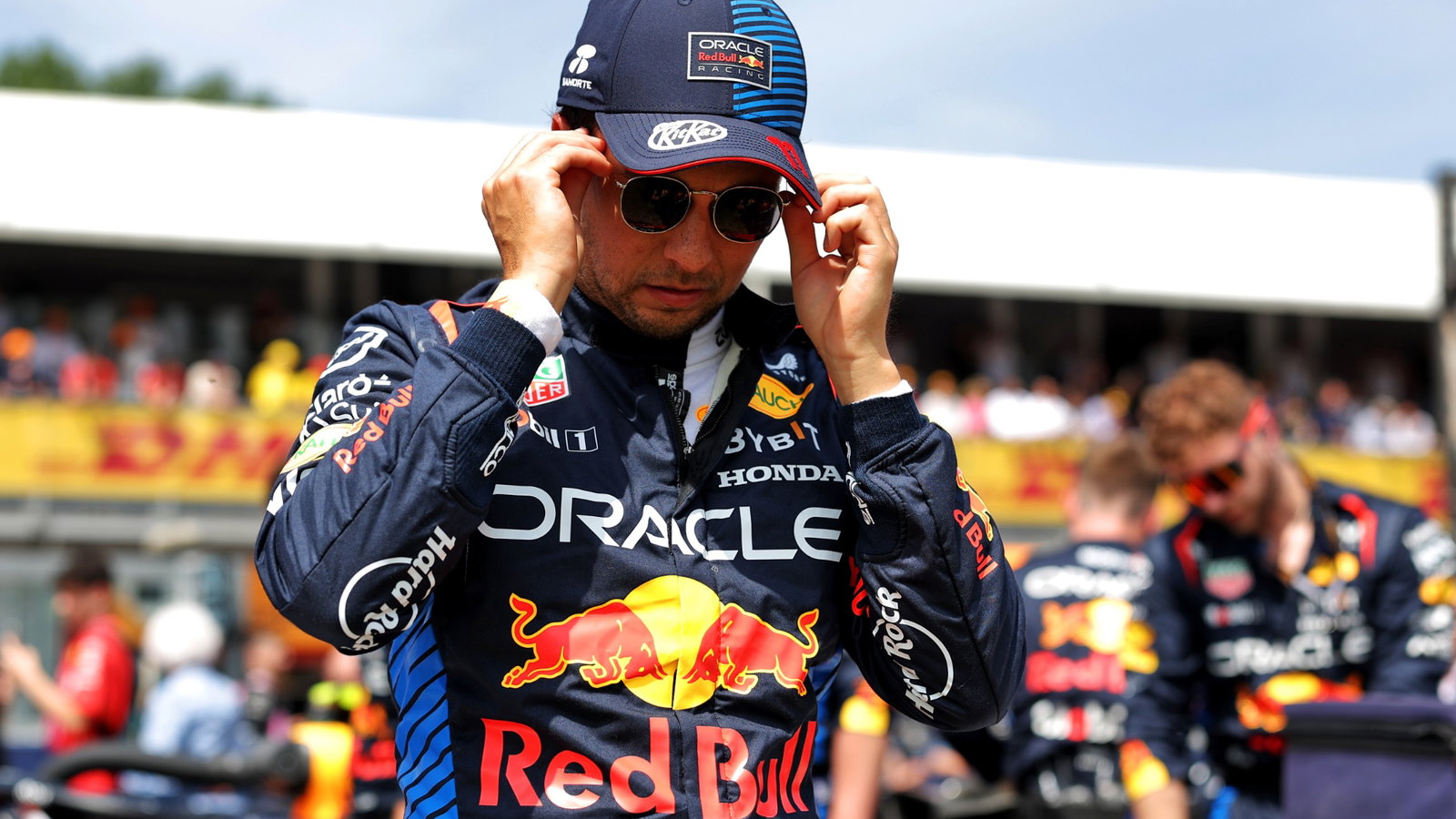 Sergio Perez (MEX) Red Bull Racing on the grid. Formula 1 World Championship, Rd 7, Emilia Romagna Grand Prix, Imola,