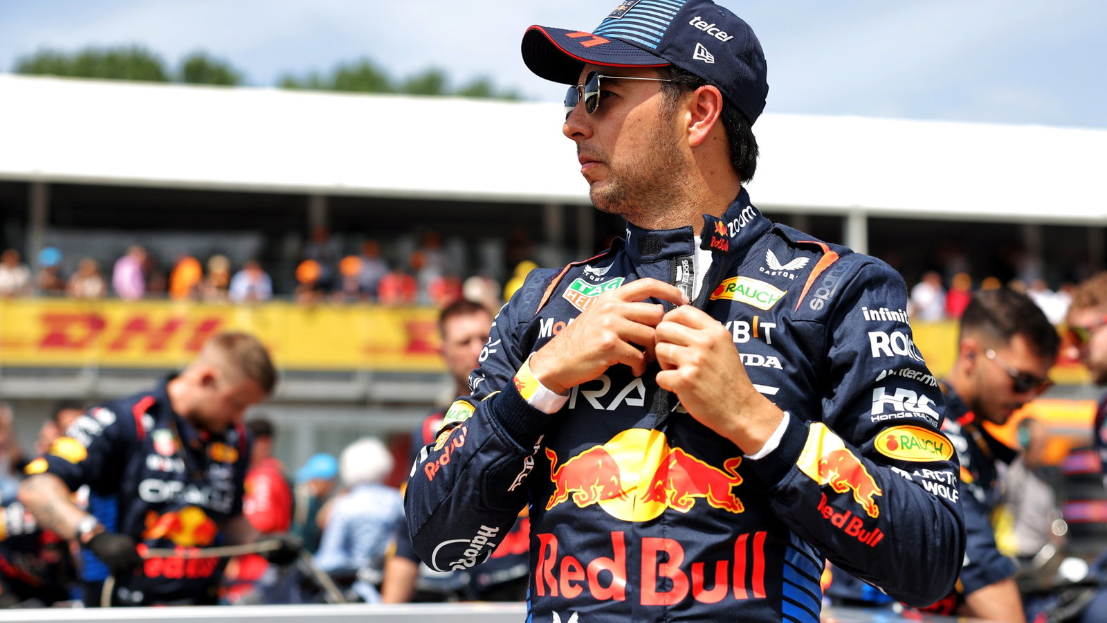 Sergio Perez (MEX) Red Bull Racing on the grid. Formula 1 World Championship, Rd 7, Emilia Romagna Grand Prix, Imola,